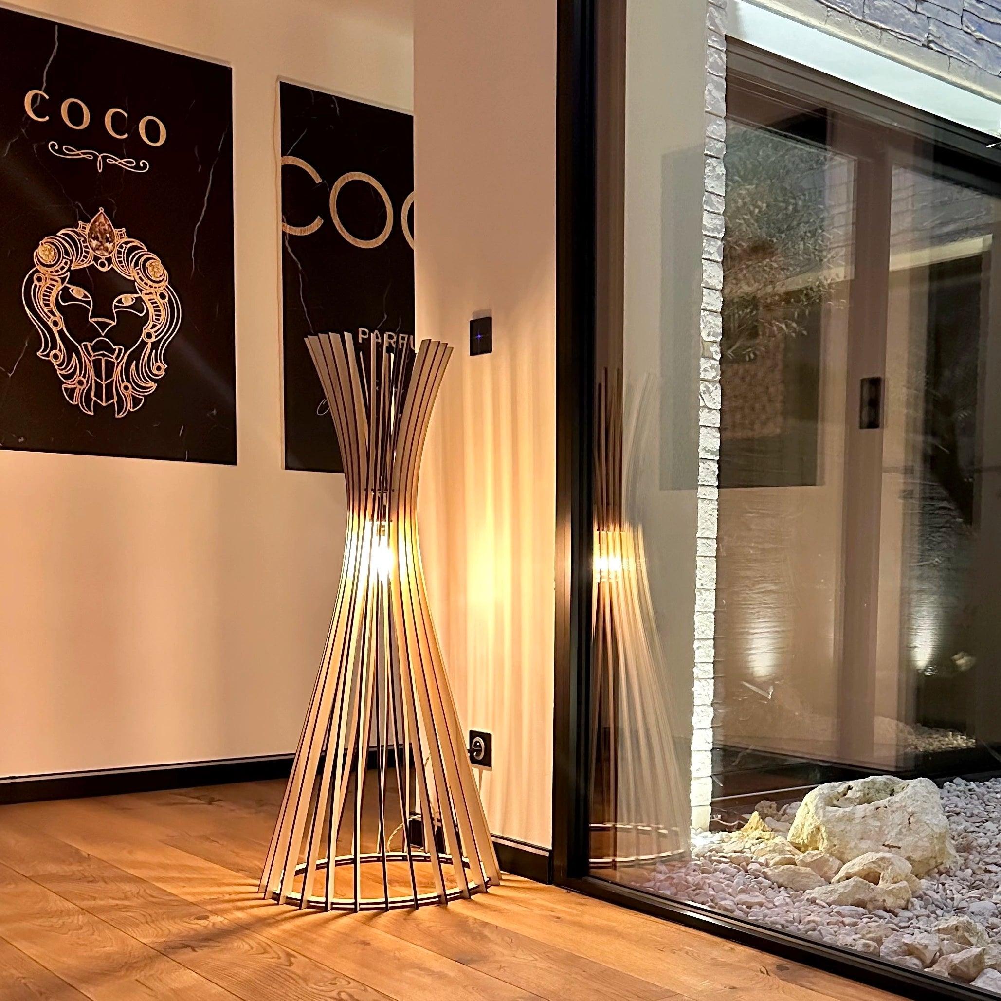 TIPI Stehlampe Holz Weiß 48cm