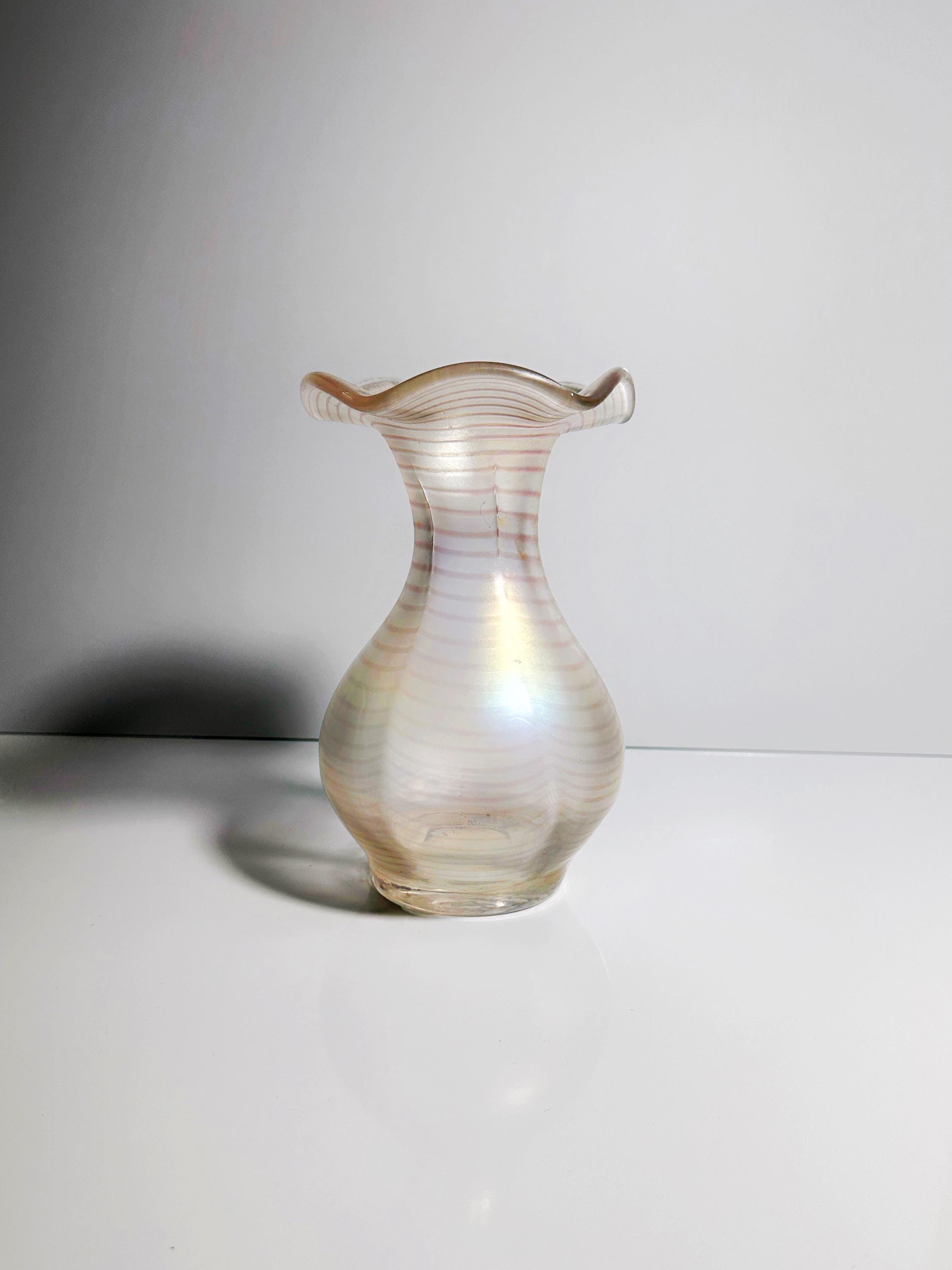 Vintage Jugendstil Blumenvase Glas