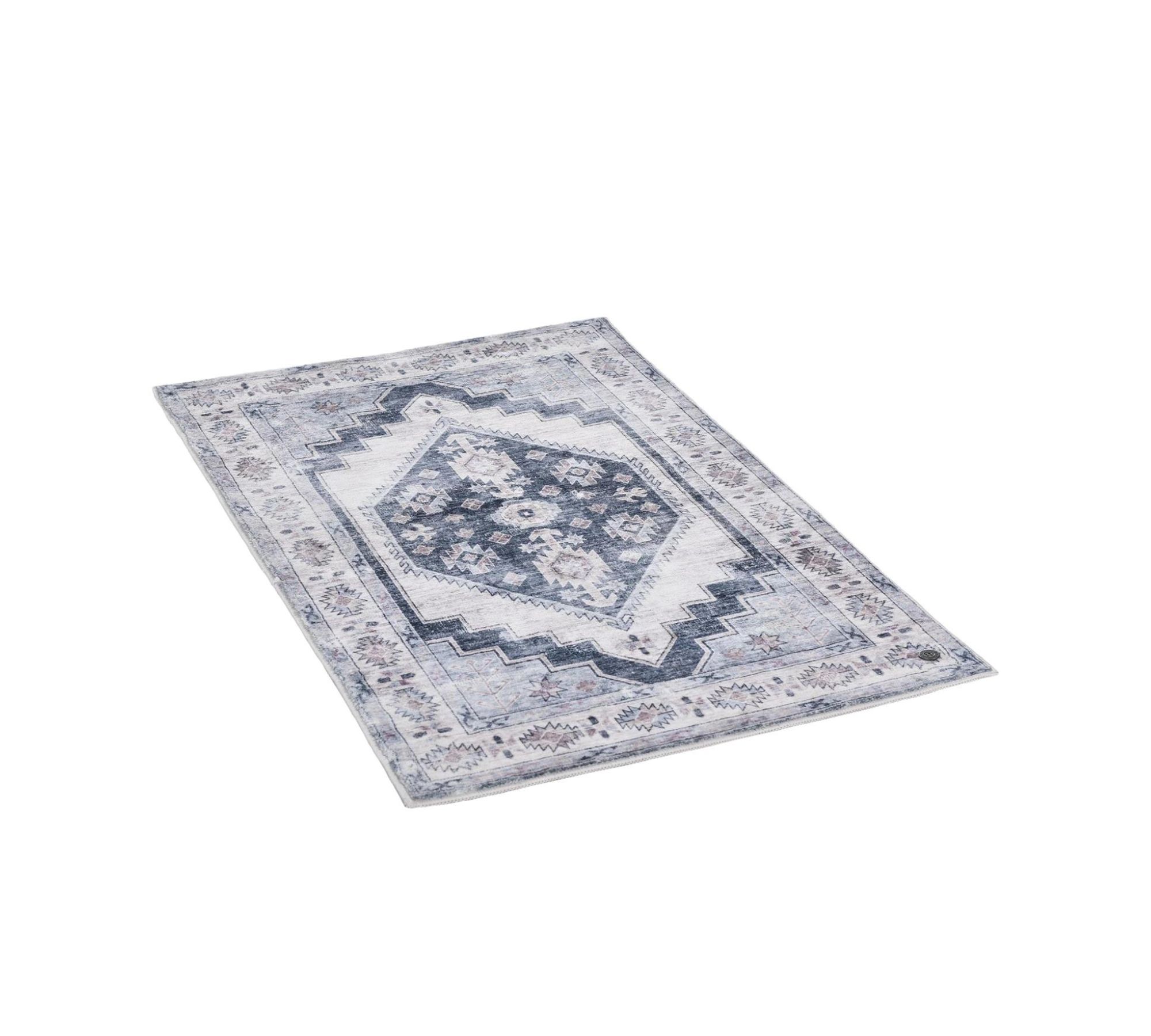 Badteppich Textil Grau Gemustert 70 x 120 cm