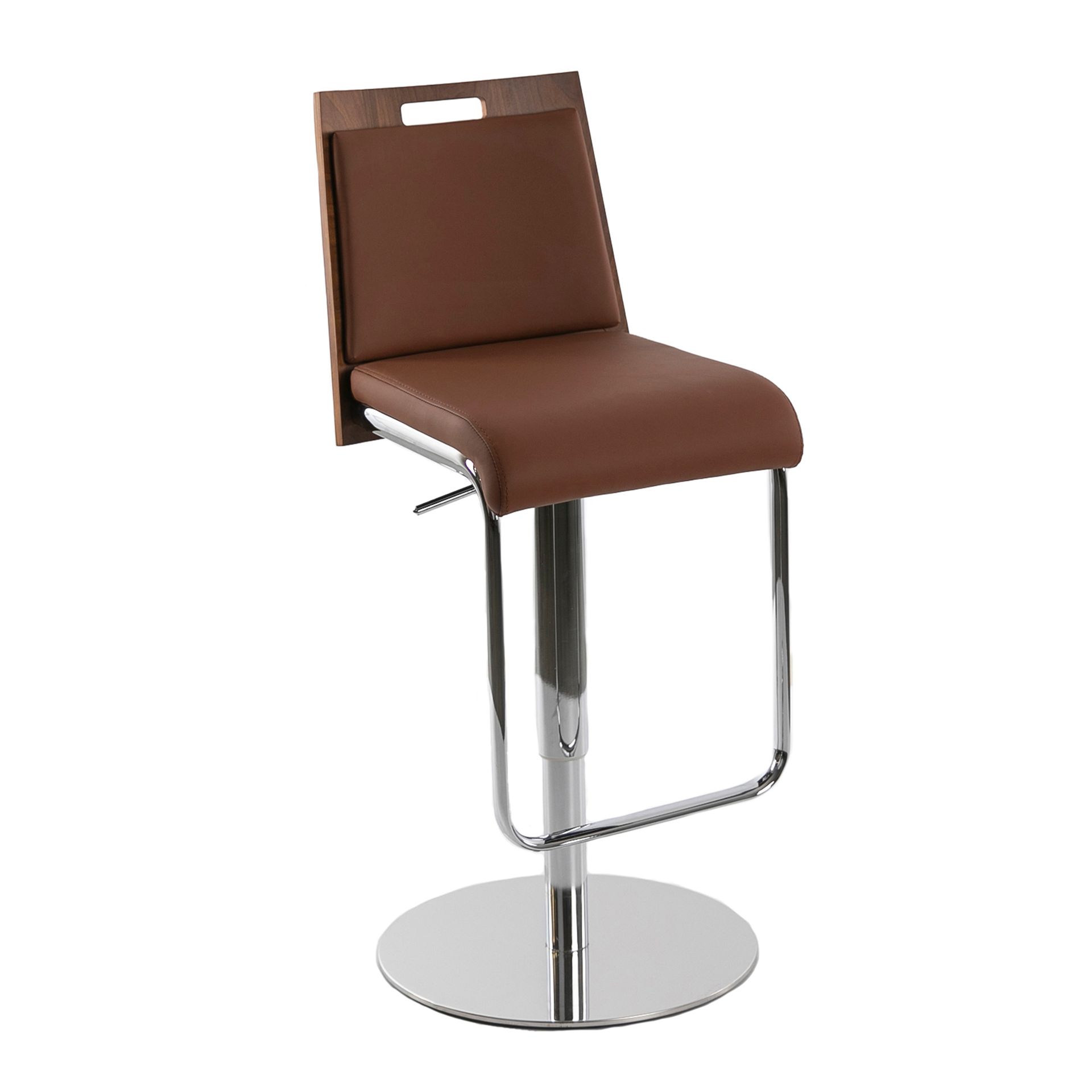 Swivel Bar Stool Faux Leather Brown