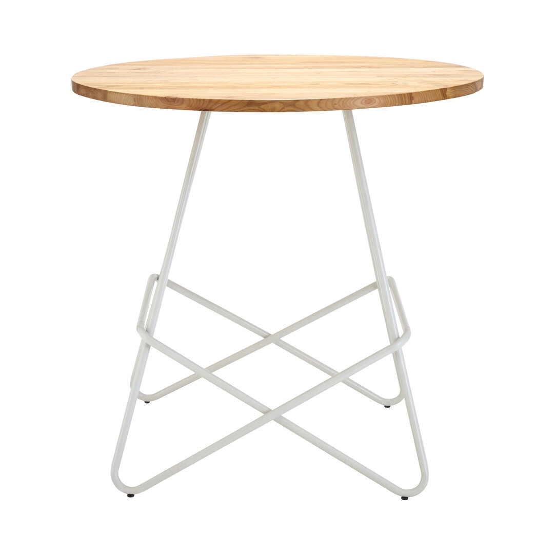District Chrom Metall und Elm Holz Tisch
