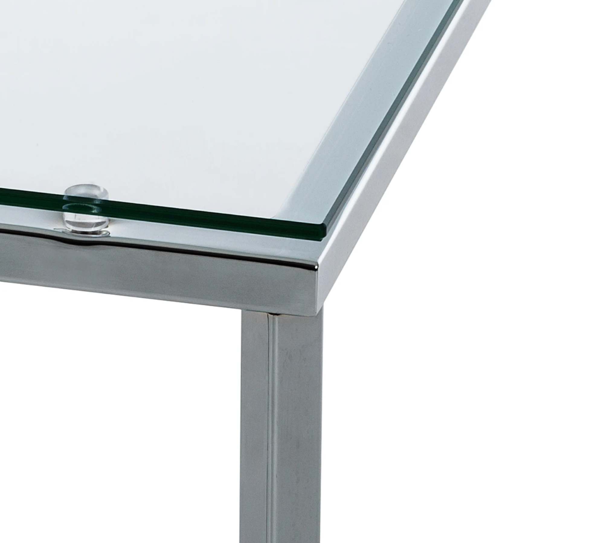 Beistelltisch Glas Metall Silber
