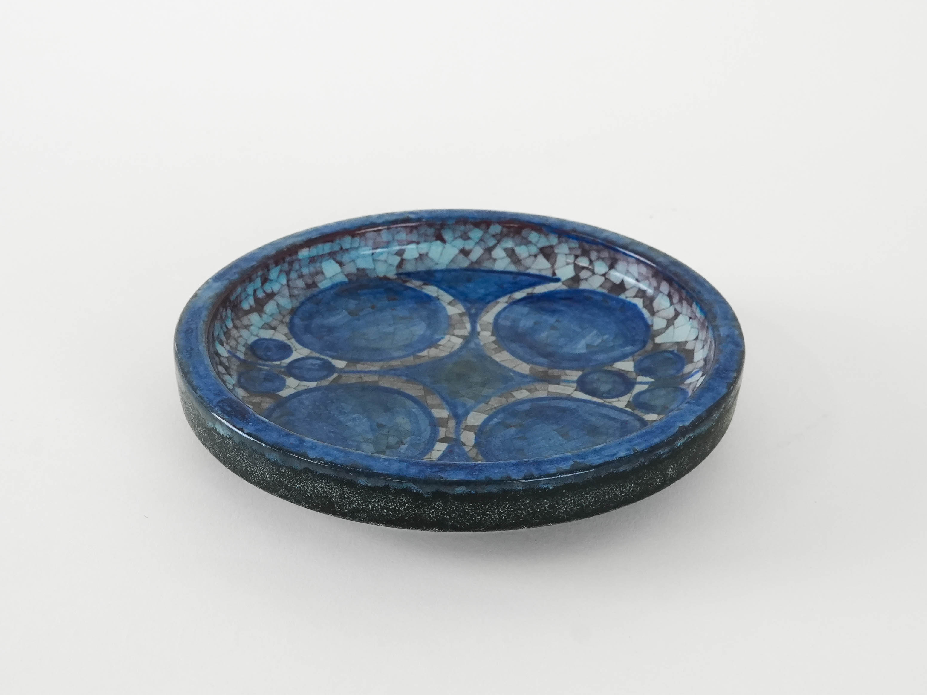 Ceramic plate Blue 1960s