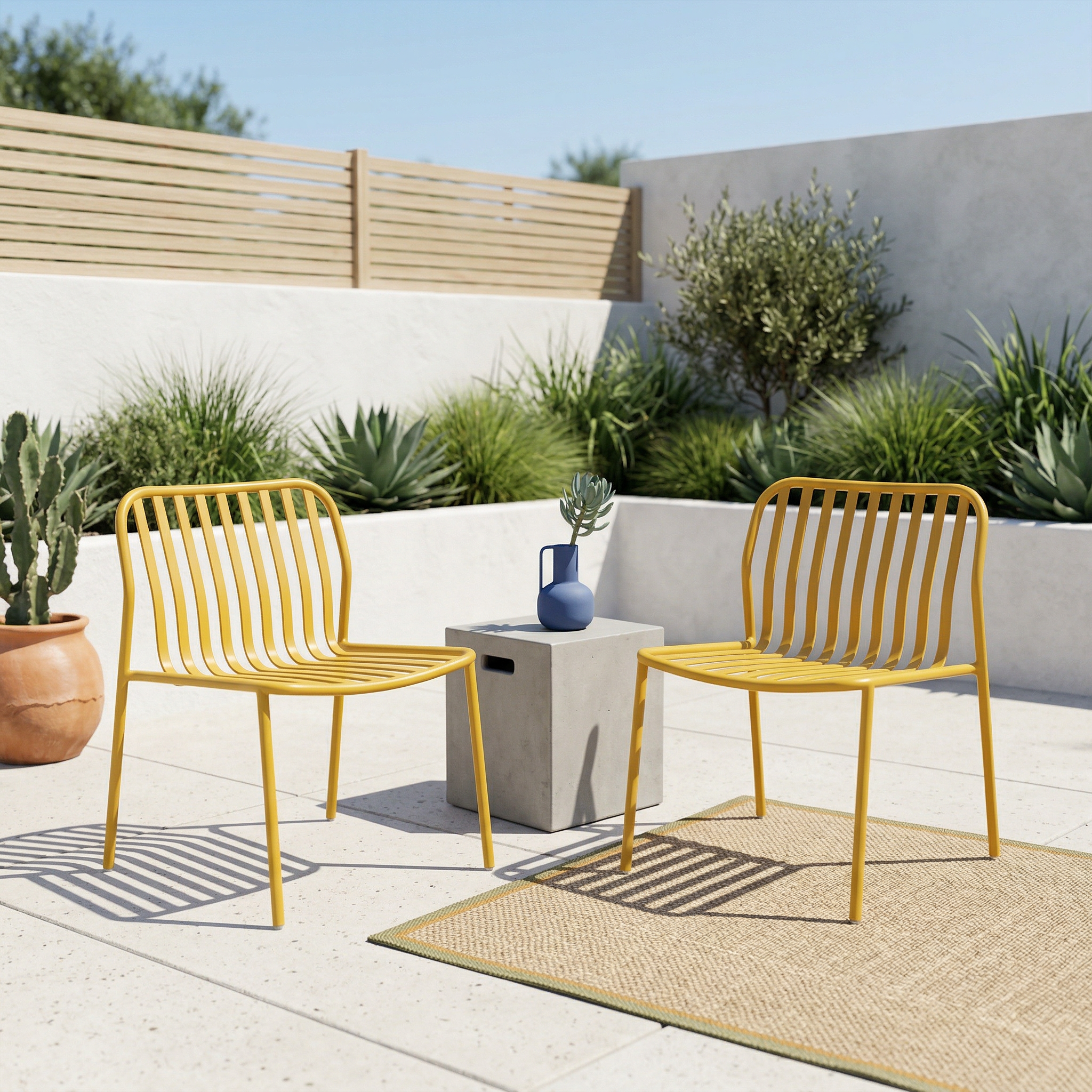 2x Metis Line Sedia da giardino Gialla