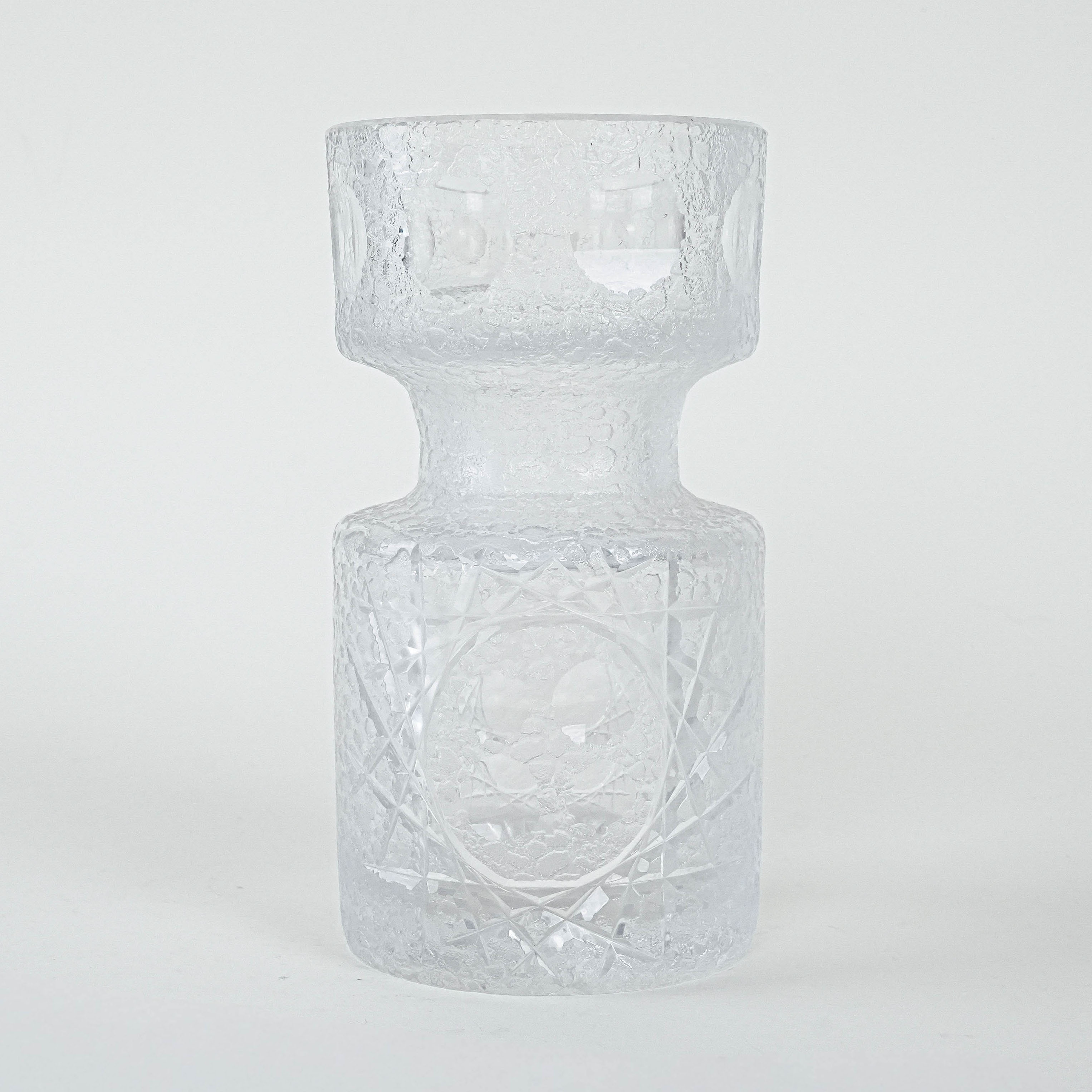 Glasvase Transparent 1960er Jahre