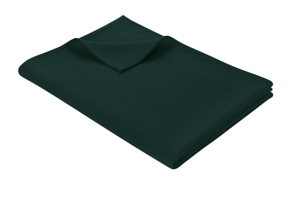 Decke aus Waffelpiqué 100% Baumwolle Dunkelgrün Single
