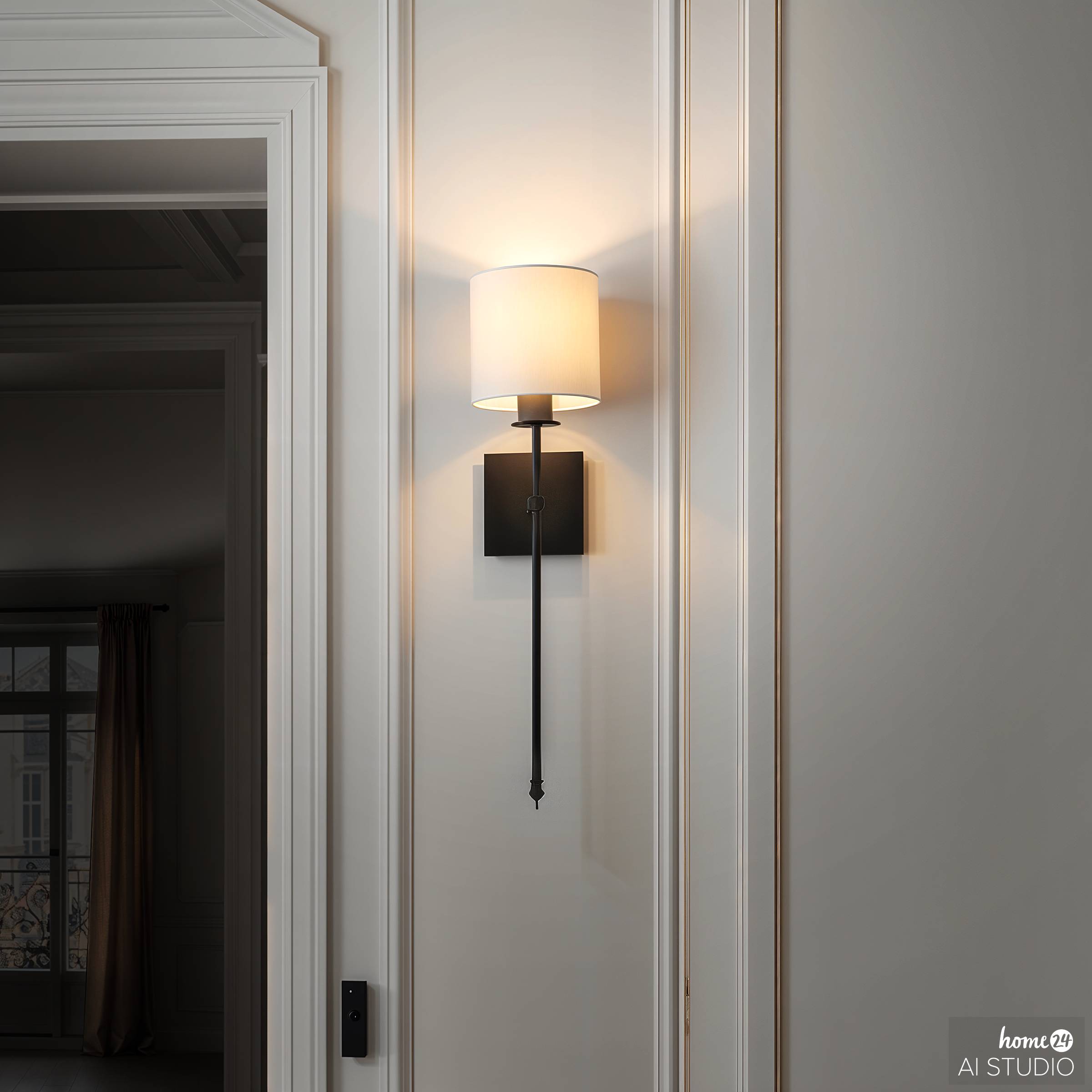 Este Wall Lamp with Rechargeable Bulb White Black