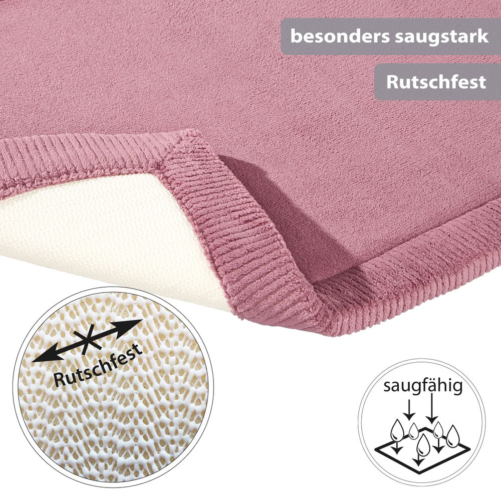 Rutschfeste Microfaser Badematte mit Memory Foam Orchidee