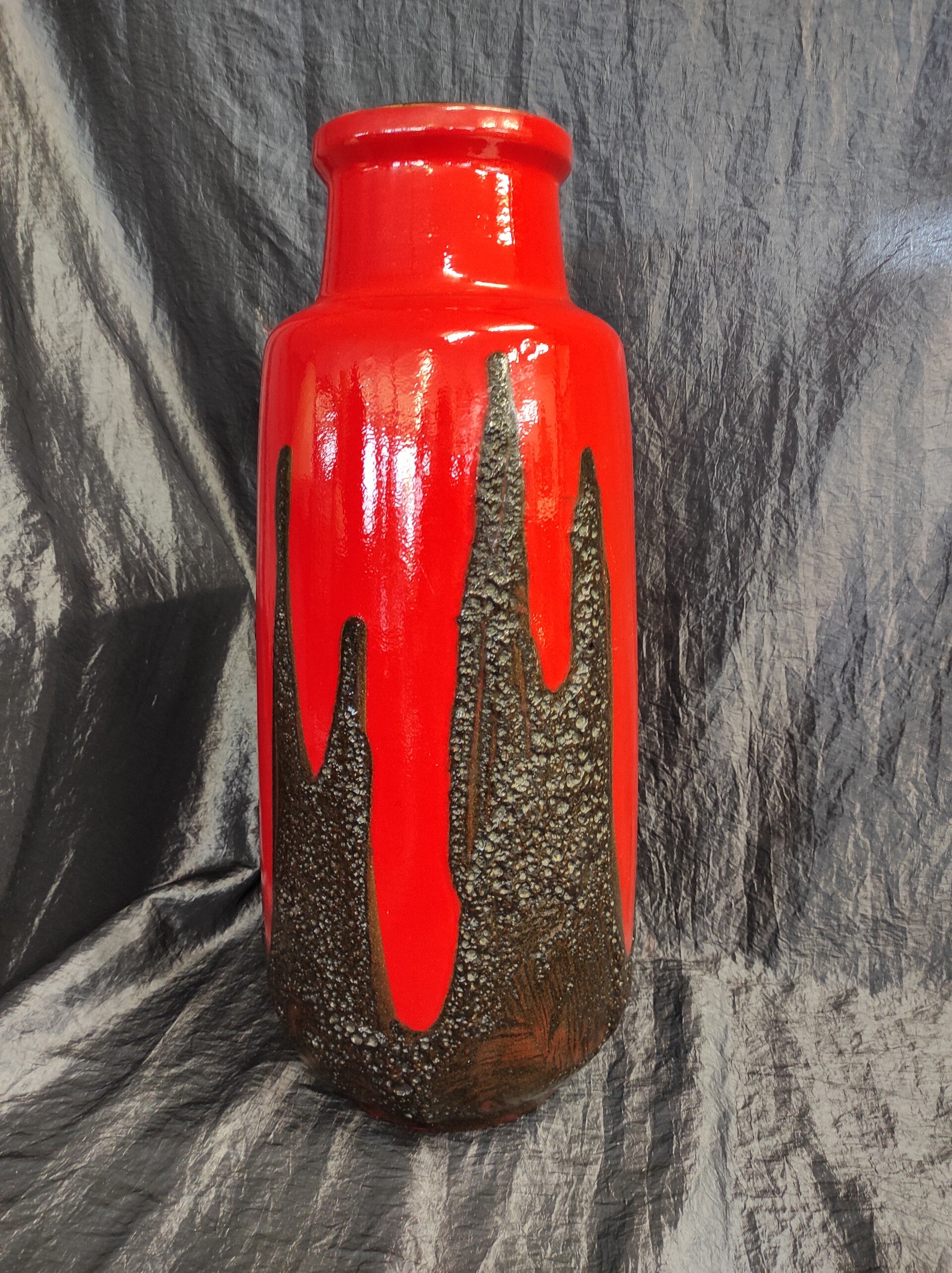 Vintage Fat Lava Vase Keramik Mehrfarbig 