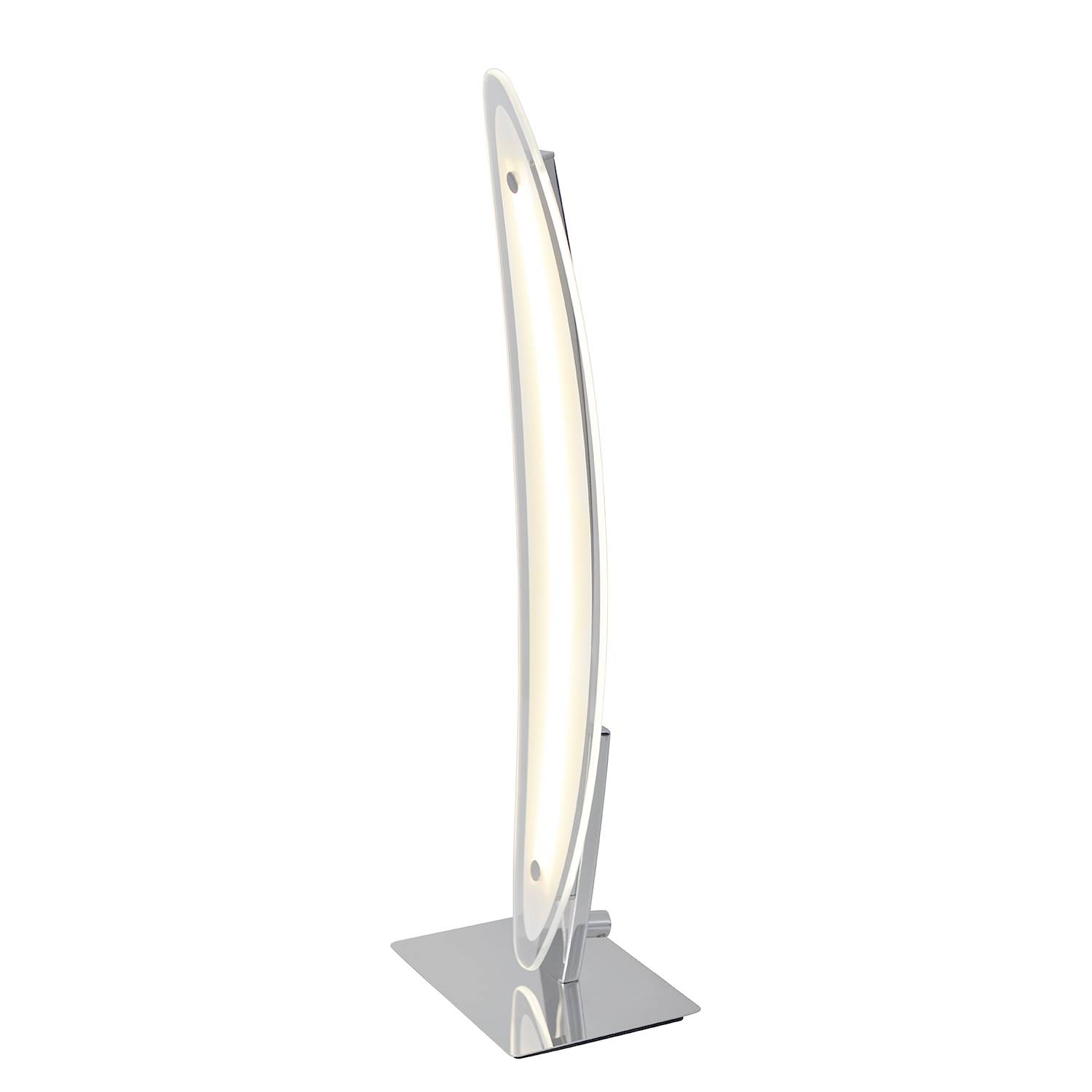 Surf LED-Tischleuchte Milchglas Edelstahl 1-flammig