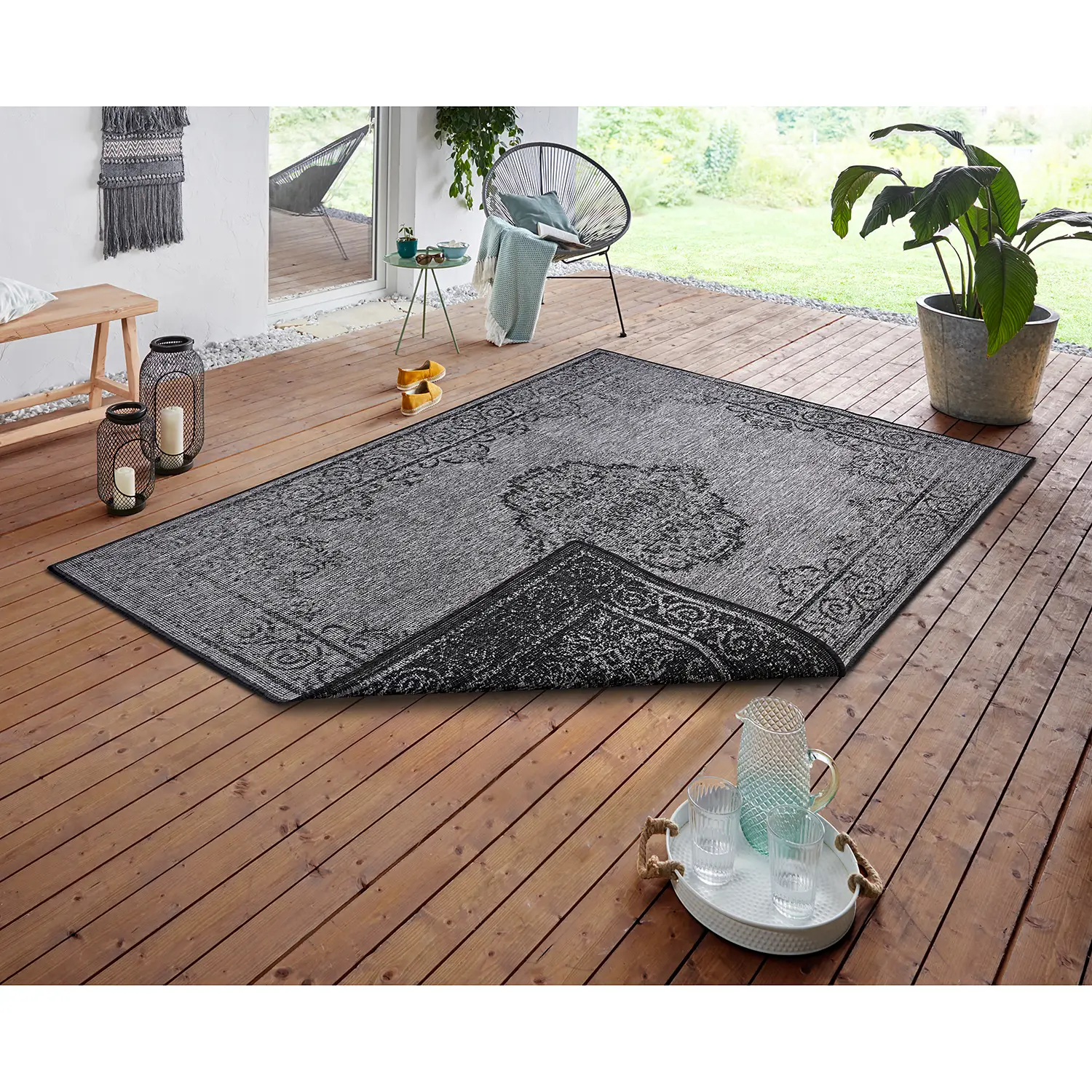 Cebu Outdoor-Teppich Silber Grau