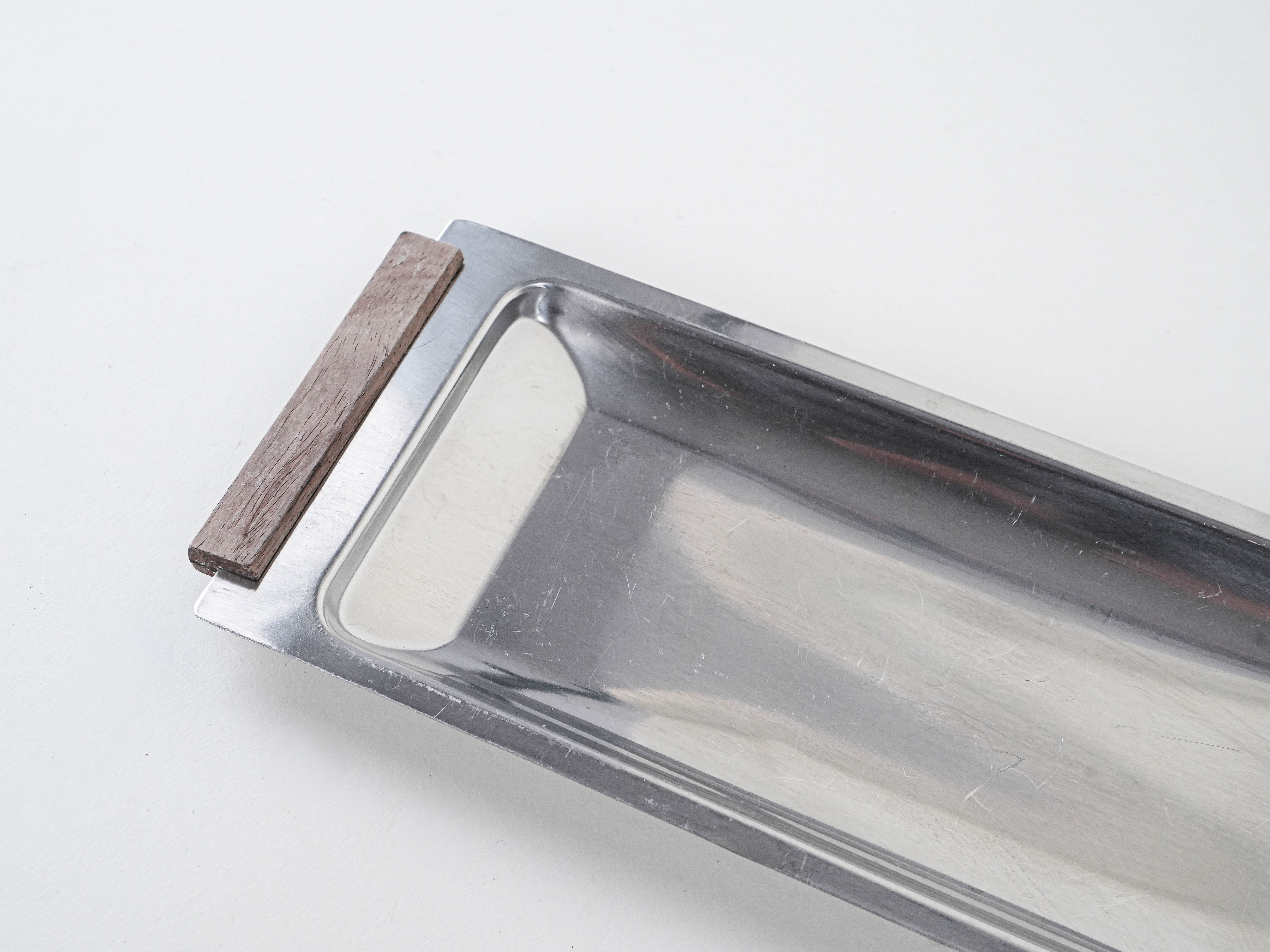 Edelstahtablett 1970er Jahre