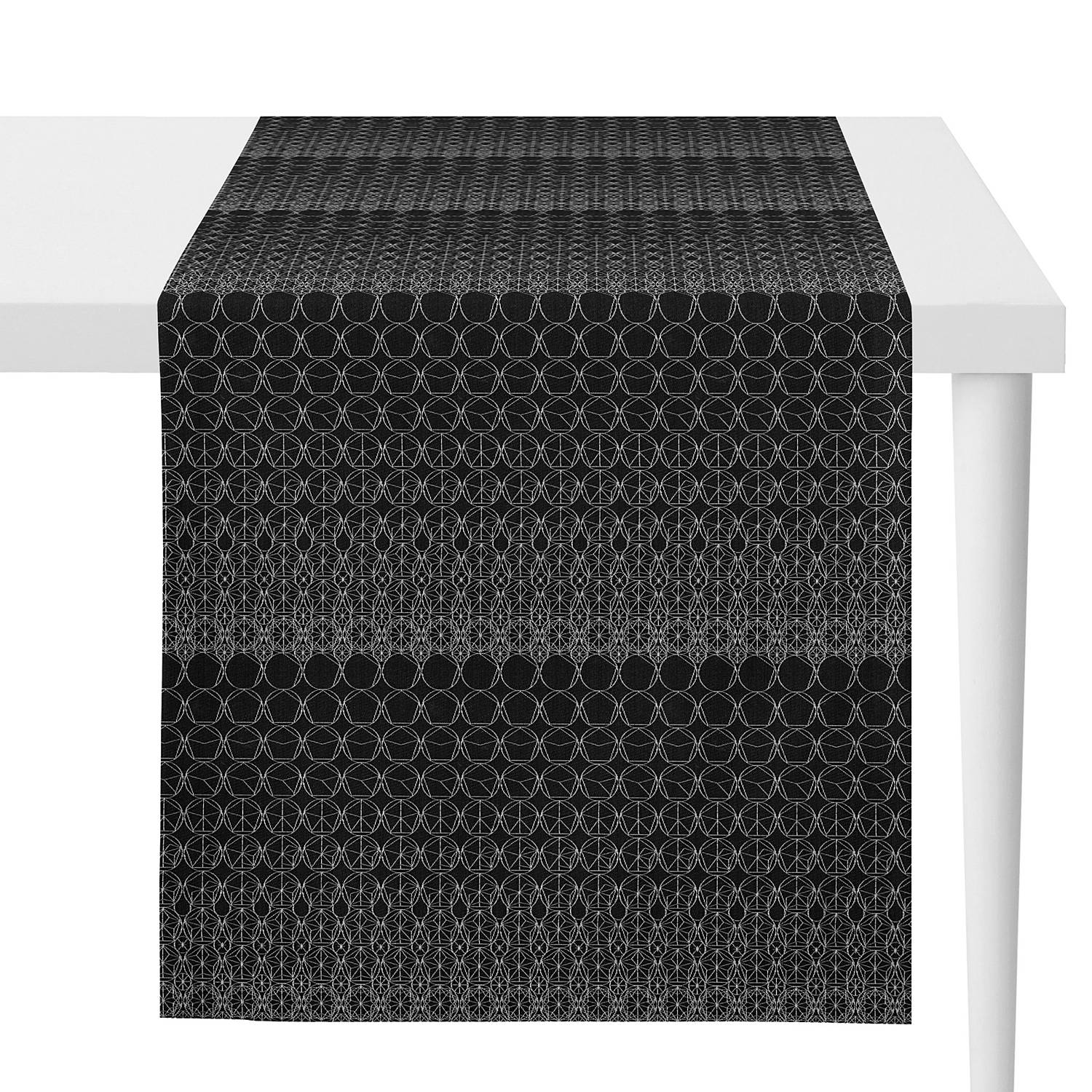 Table runner Woven fabric Charcoal 48x140cm