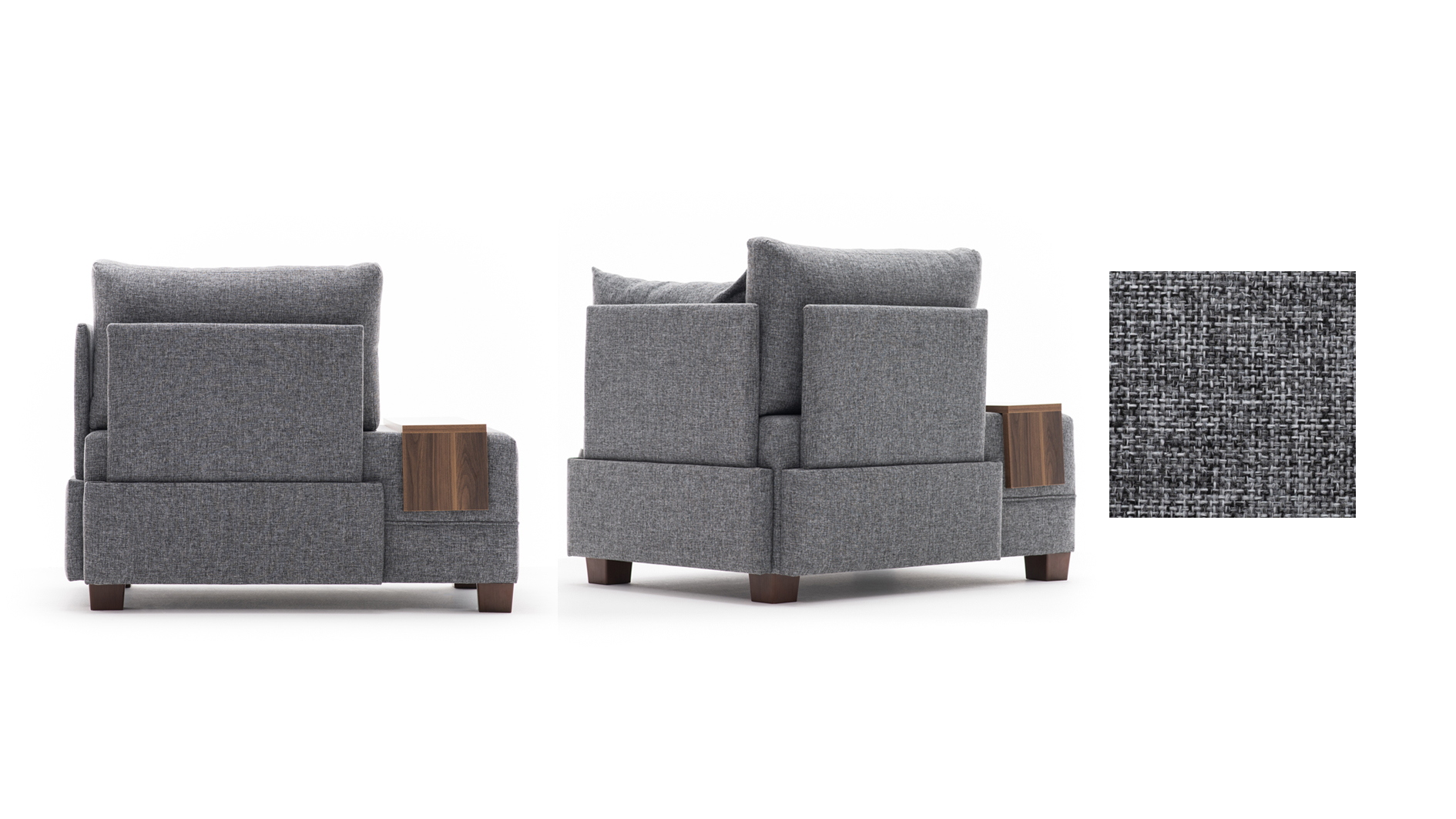 1-seater module right gray