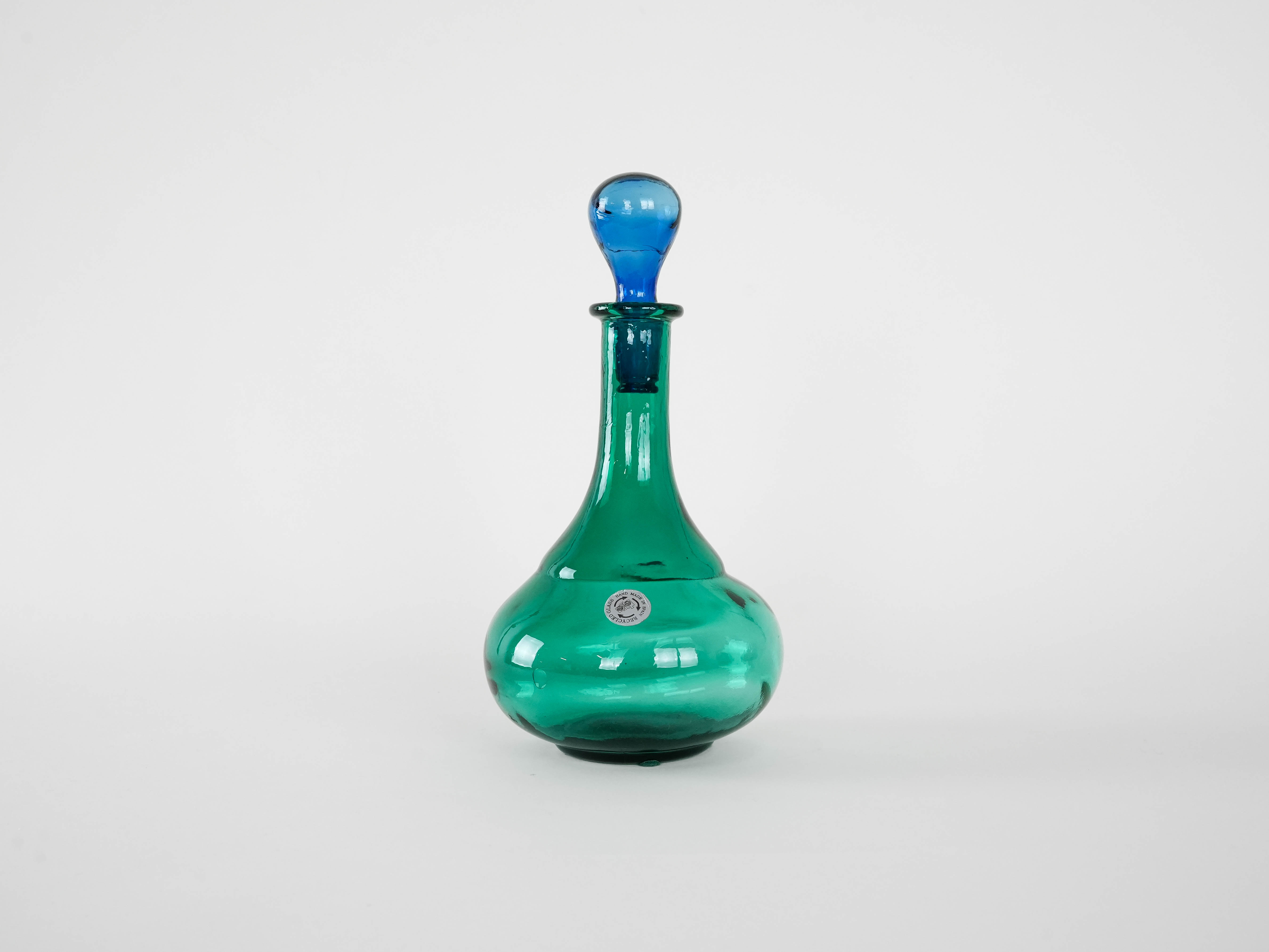Glass carafe Green 1990s