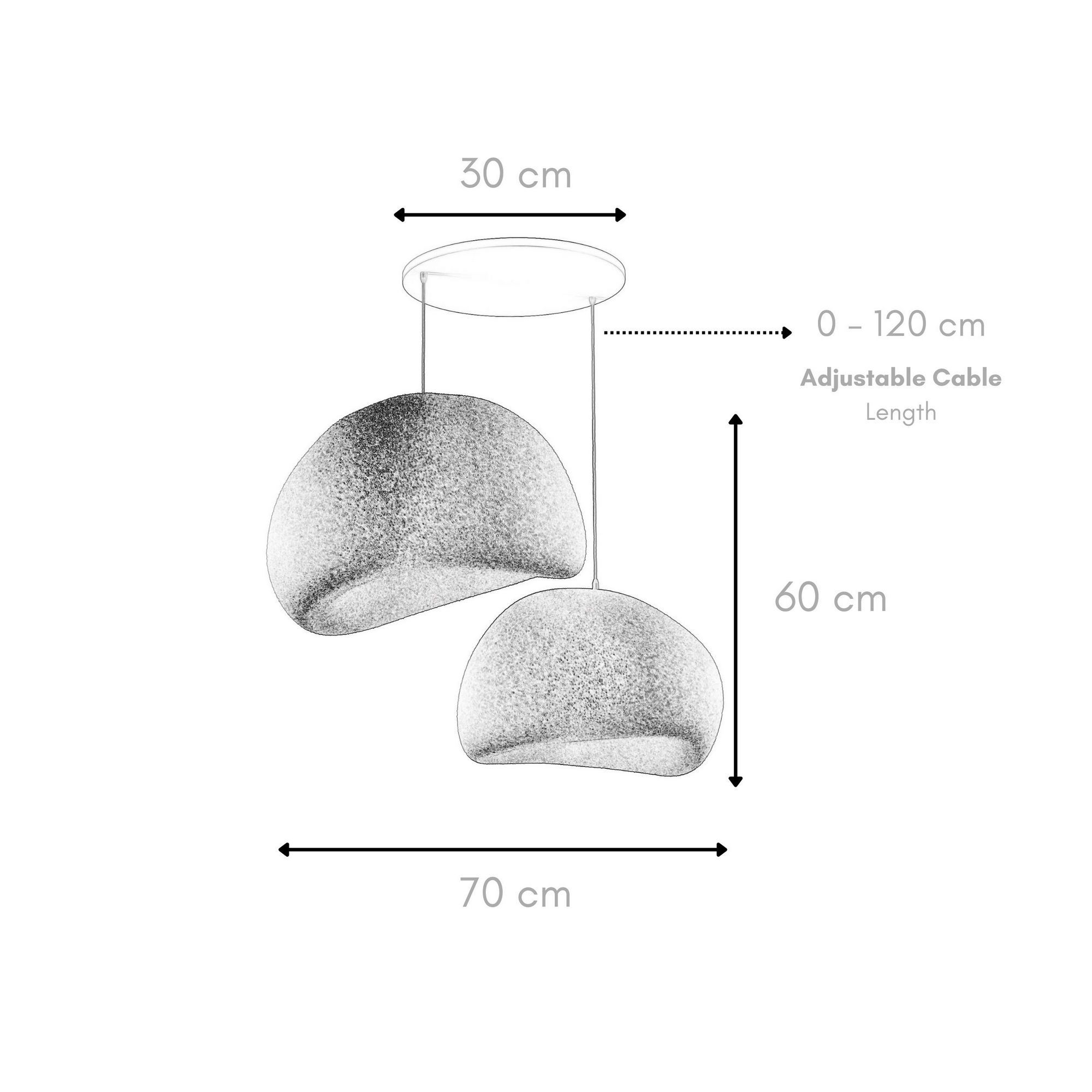 2-Flammig Wabi Sabi Chalkforms Pendelleuchte Beton Grau