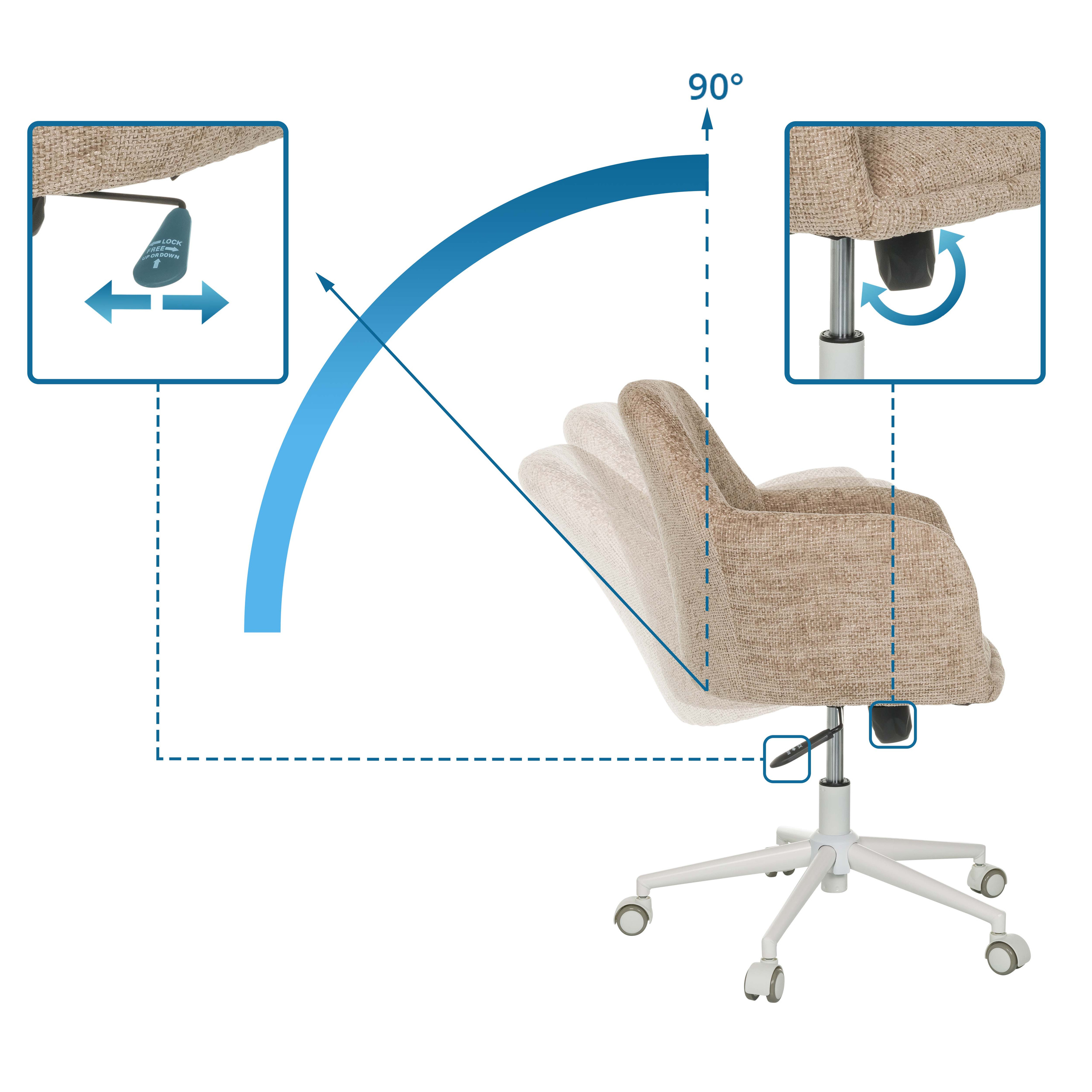 SOLAO HOME Office chair Bouclé Light Brown