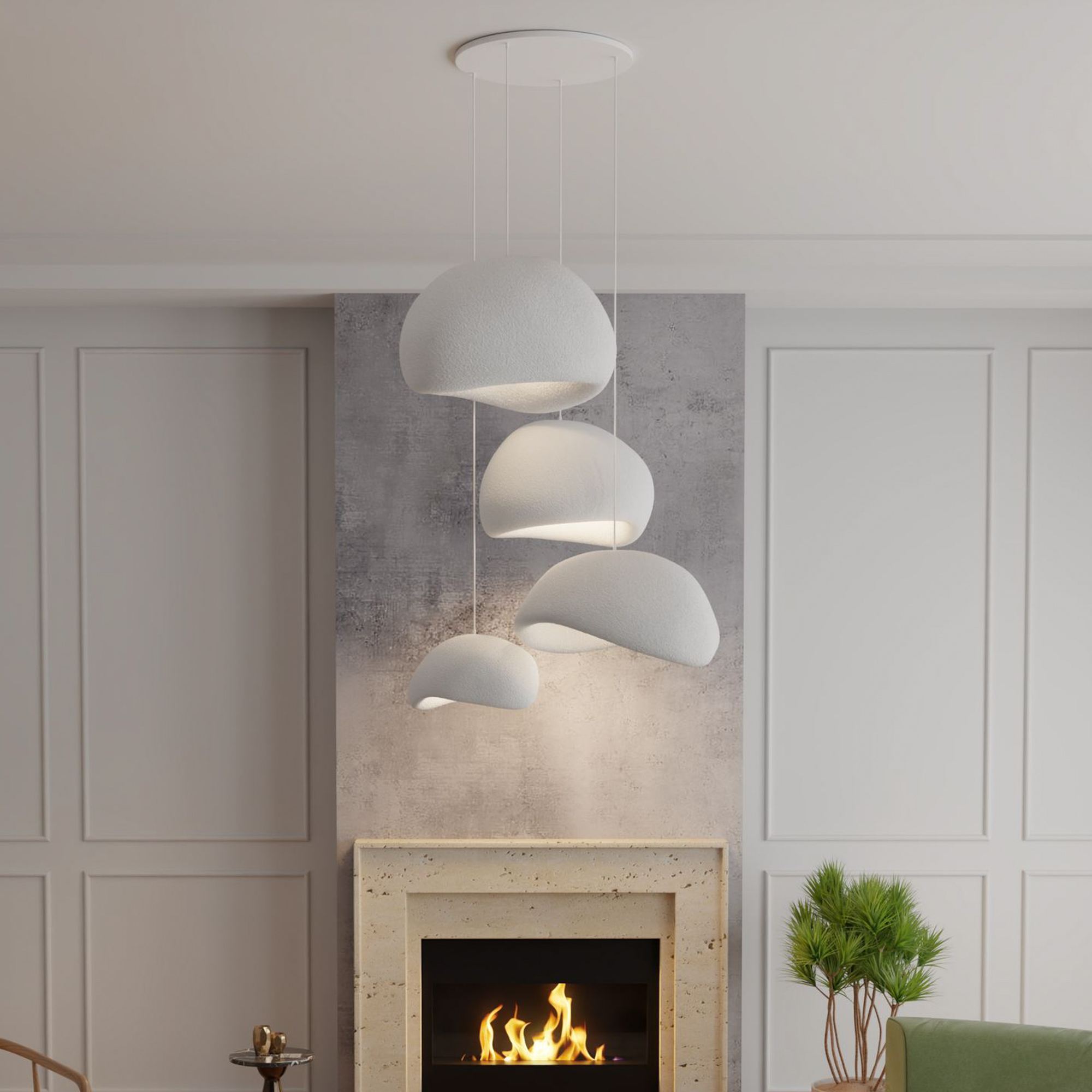4-Flammig Wabi Sabi Sabi Glows Pendelleuchte Weiß