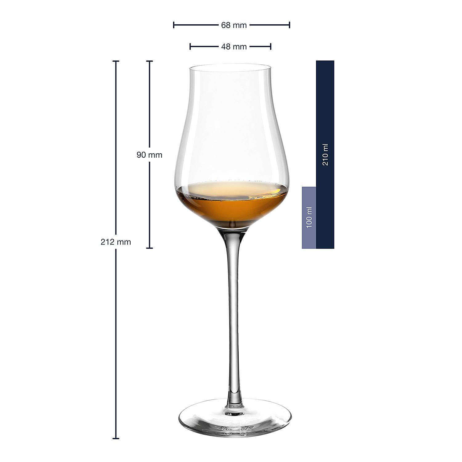 6x Brunelli Grappaglas Transparent 210 ml