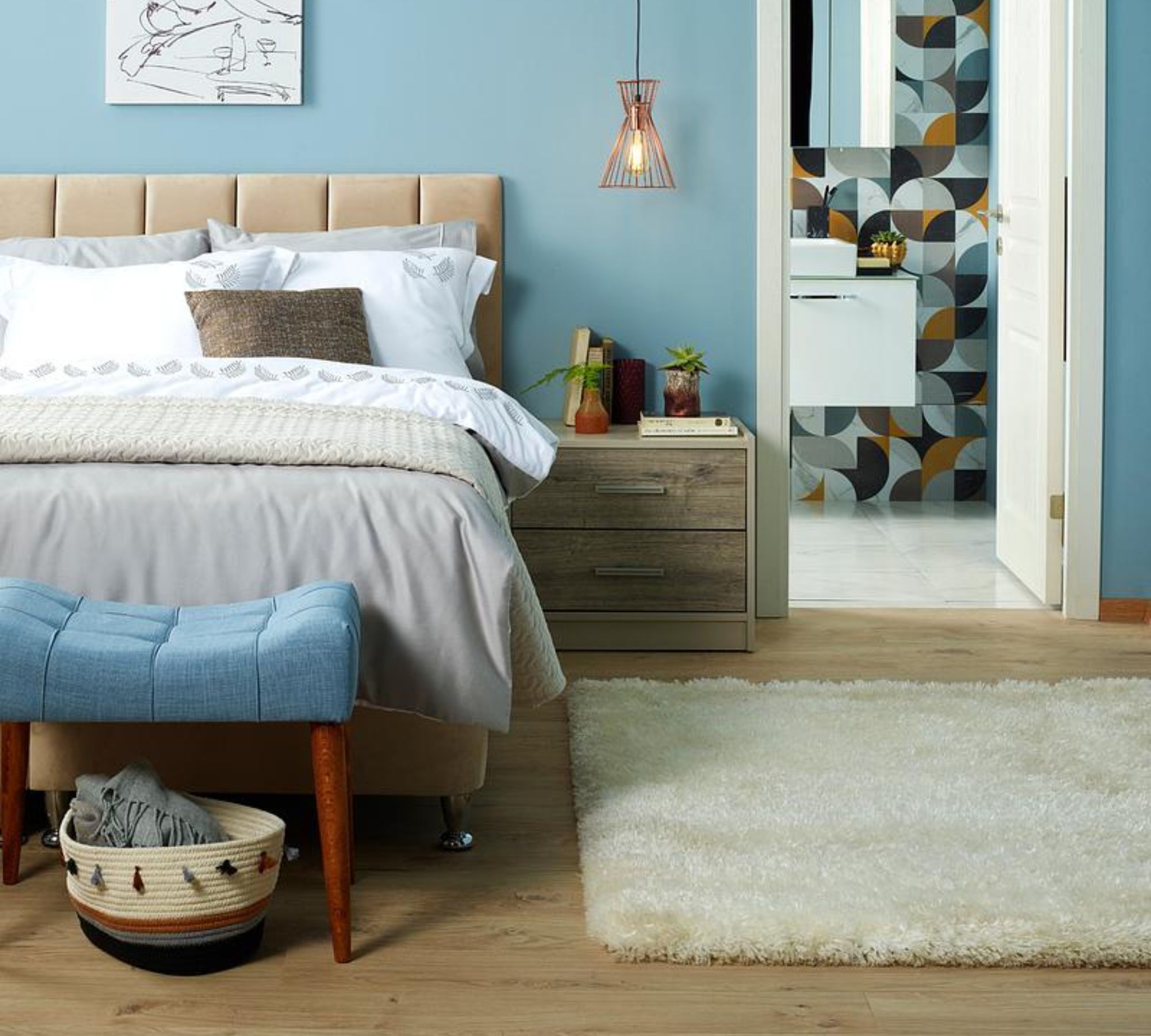 New Cool Pouf Indigo Blau