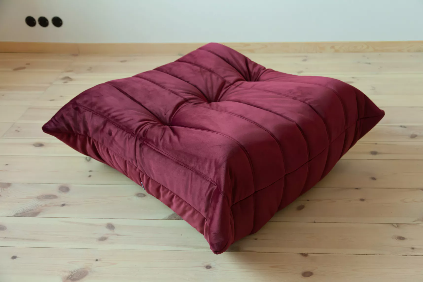 Togo Lounge Set 4 pezzi Velluto Rosso Borgogna