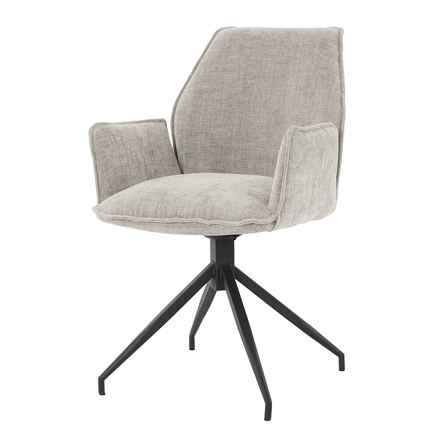 Swivel Armchair Duber Textured Fabric Light Grey