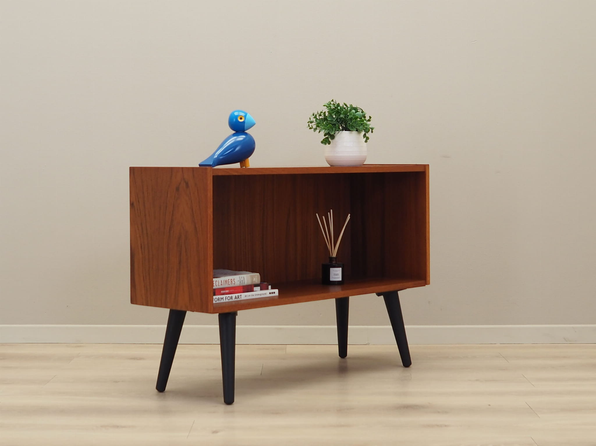 Vintage Bücherregal Teakholz Braun 1970er Jahre