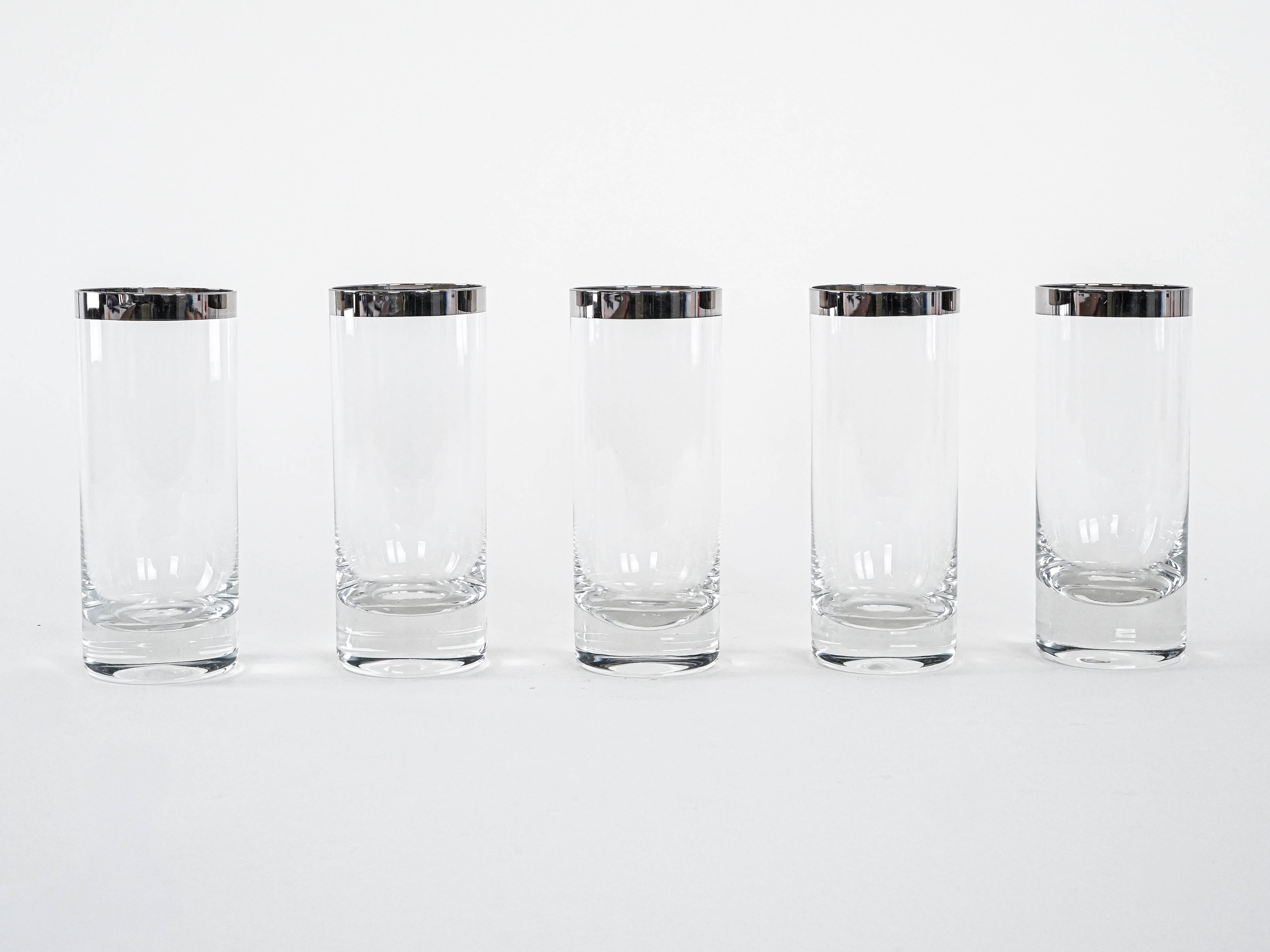 Glass Set Hollywood Regency Style Transparent 1970s