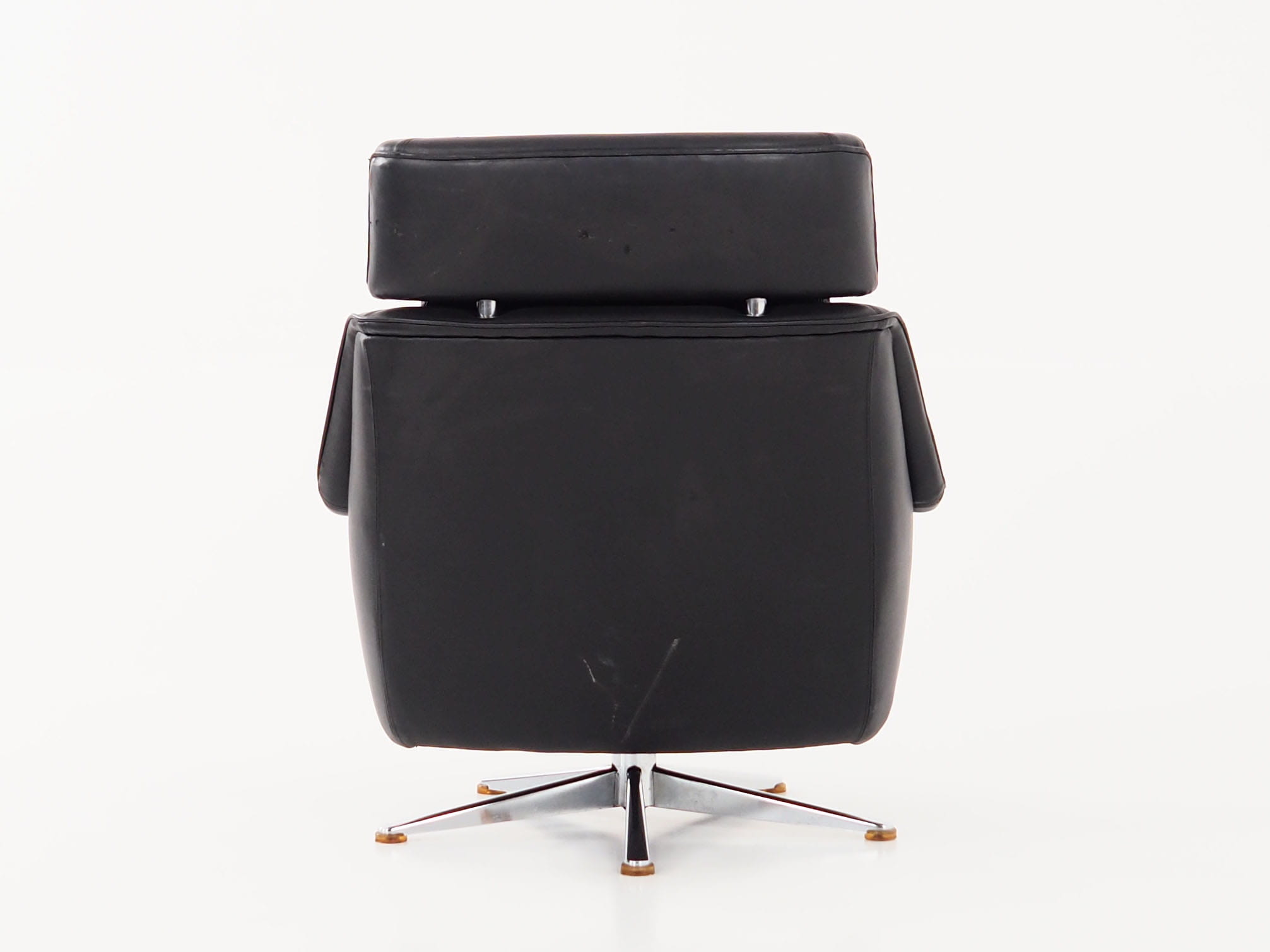 Vintage office chair leather black 1970s