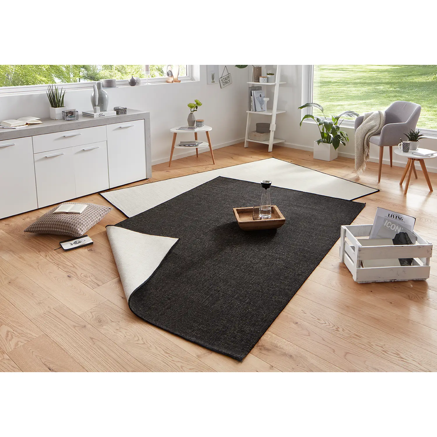 Miami In-/Outdoorteppich Schwarz
