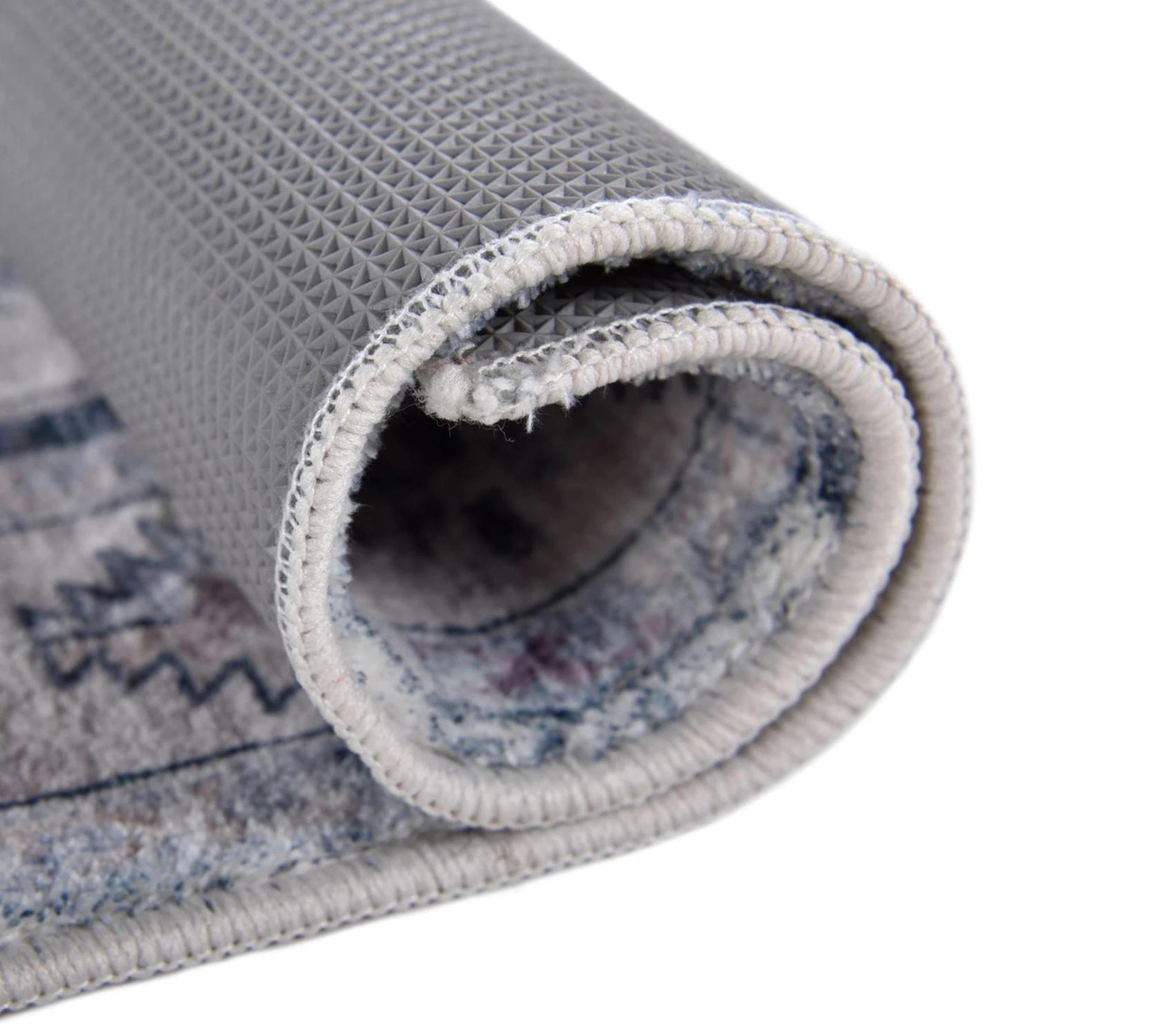 Badteppich Textil Grau Gemustert 70 x 120 cm