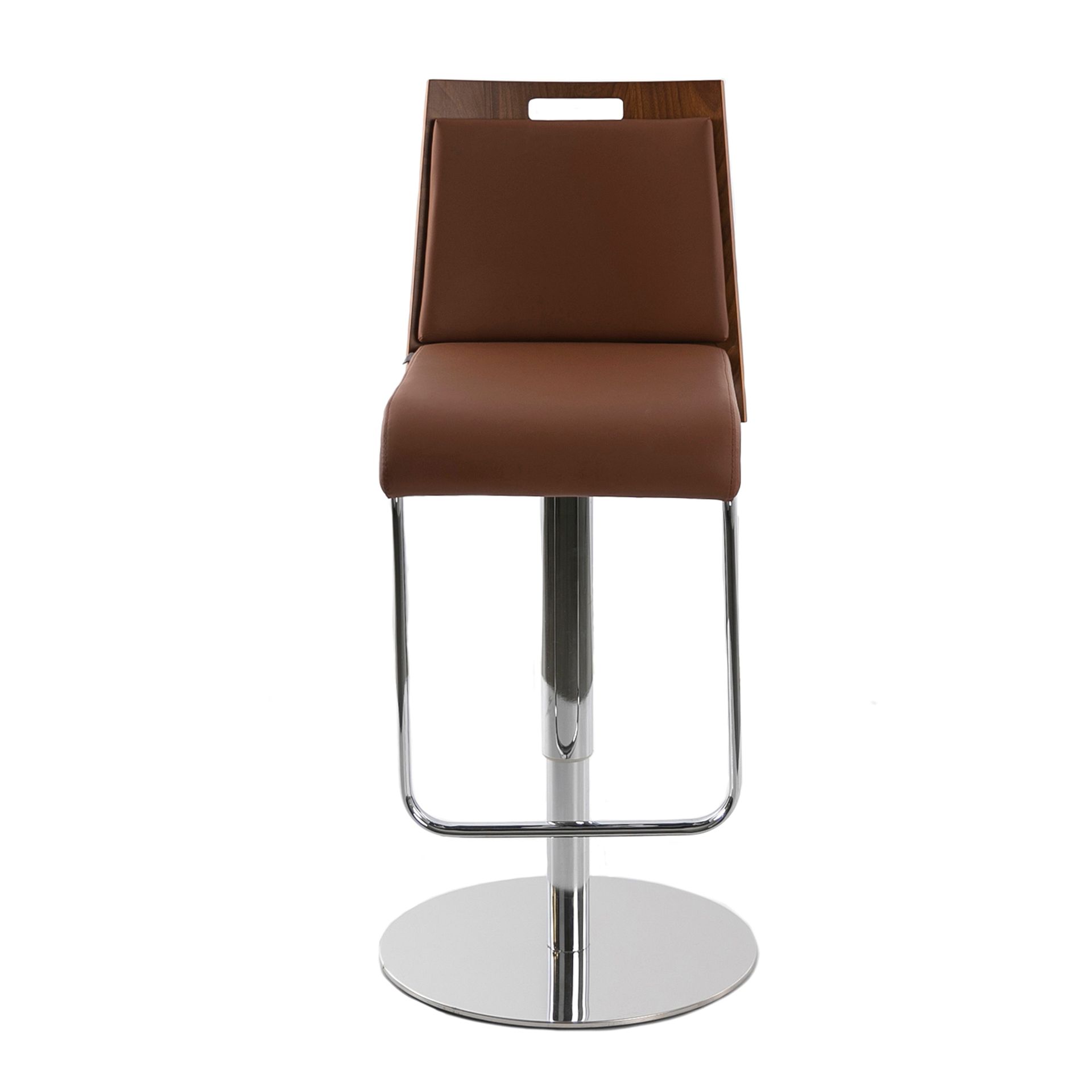 Swivel Bar Stool Faux Leather Brown