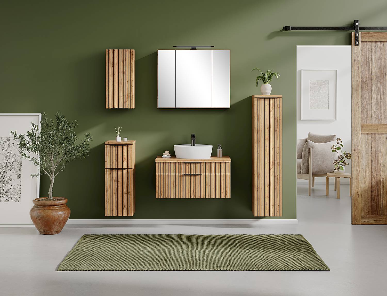 Base cabinet BALA Wotan Oak Decor Black