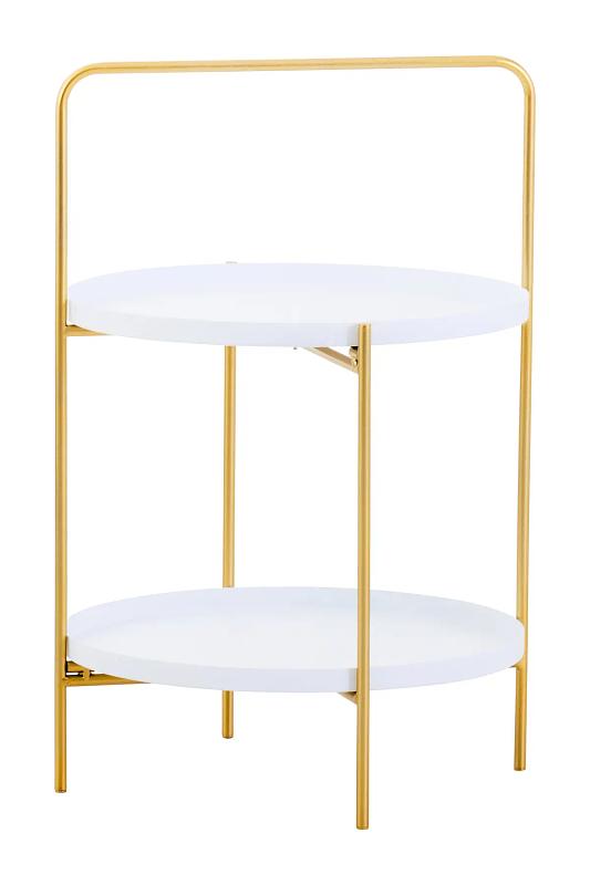 Trosa Two Tier Weiß und Gold Beistelltisch
