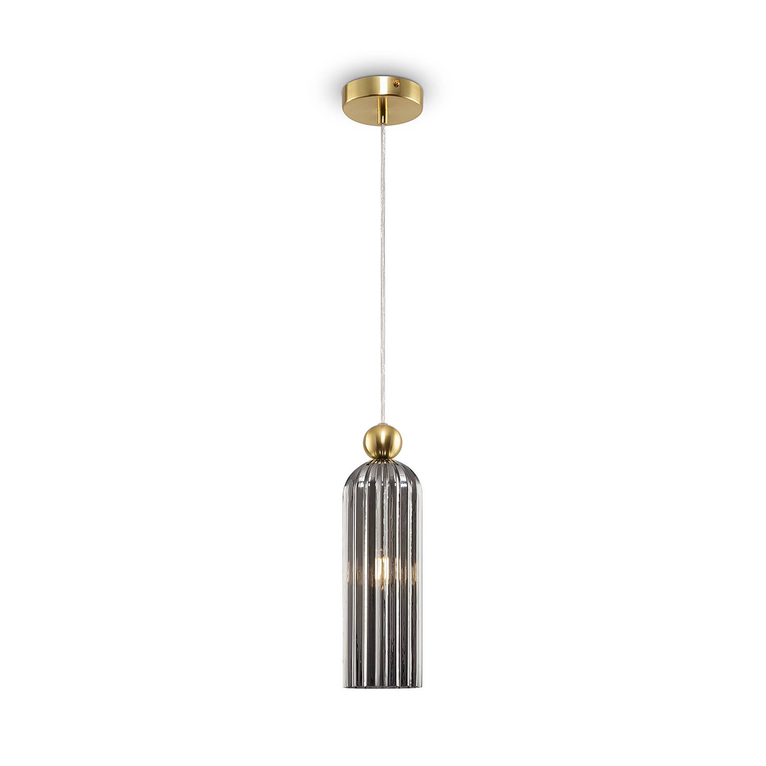 Antic Pendelleuchte Rauchglas Metall 1-flammig