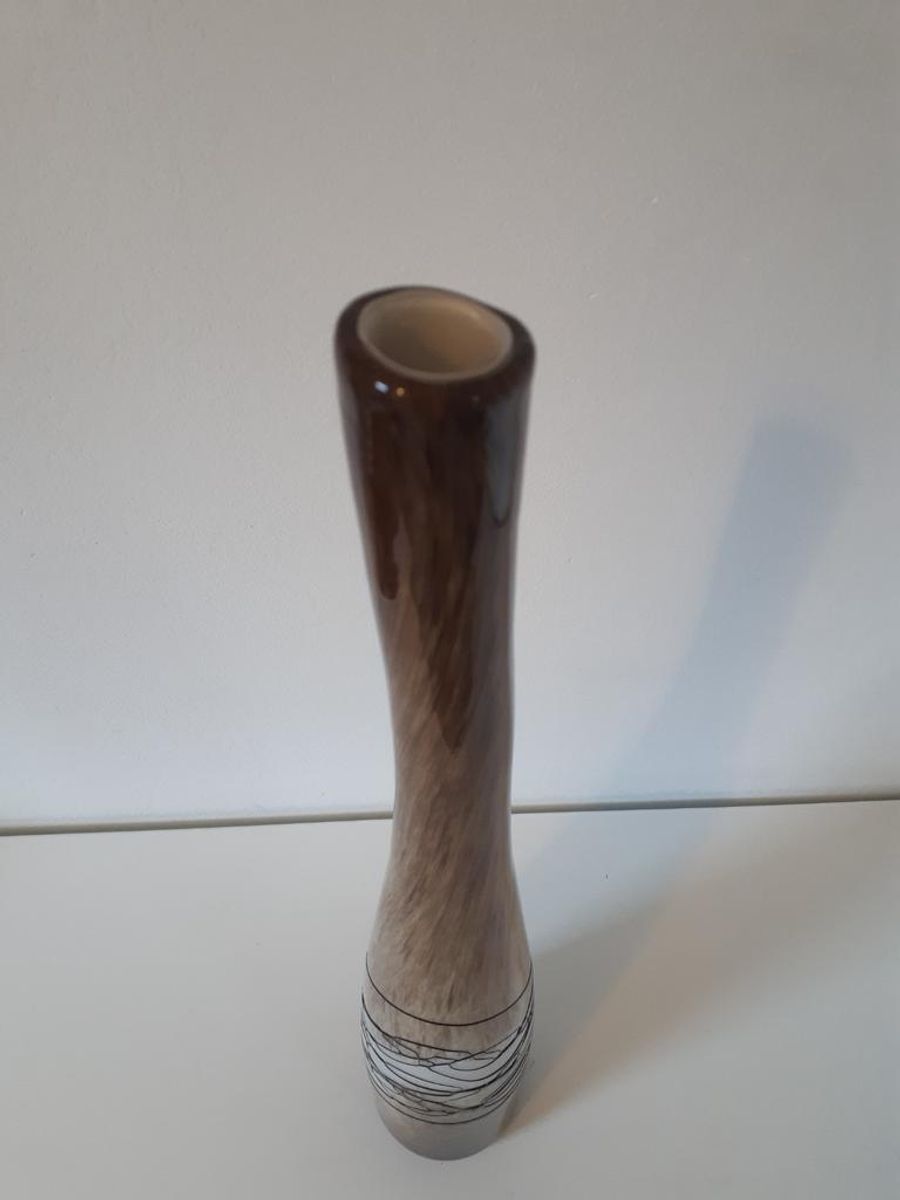 Vintage Vase Glas Braun