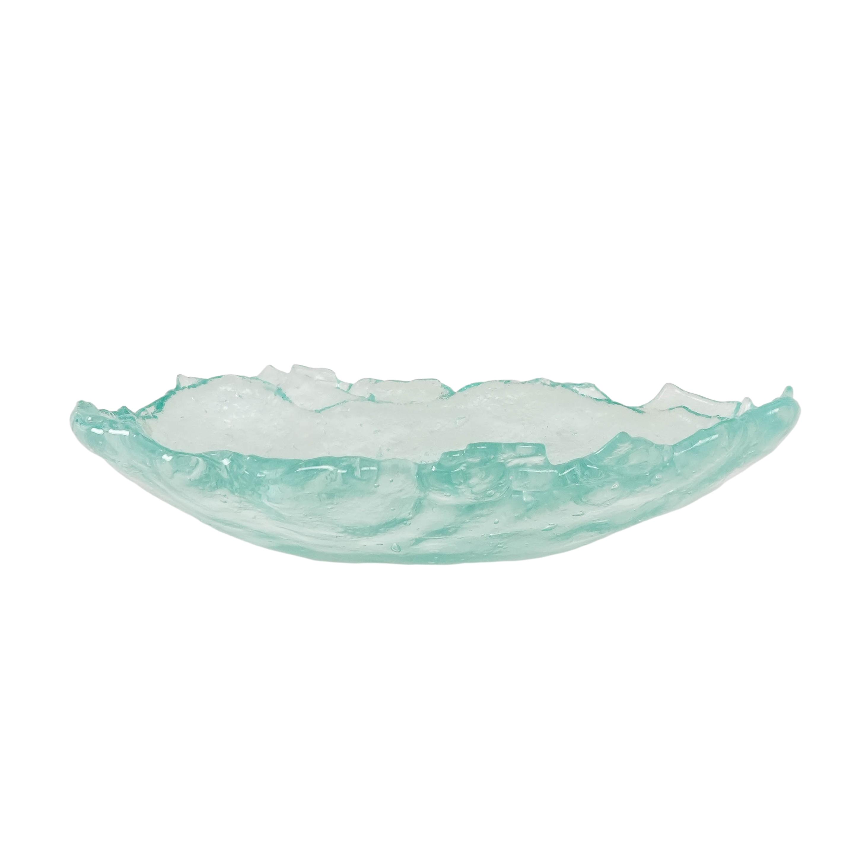 Glasschale Grün Transparent 1970er Jahre