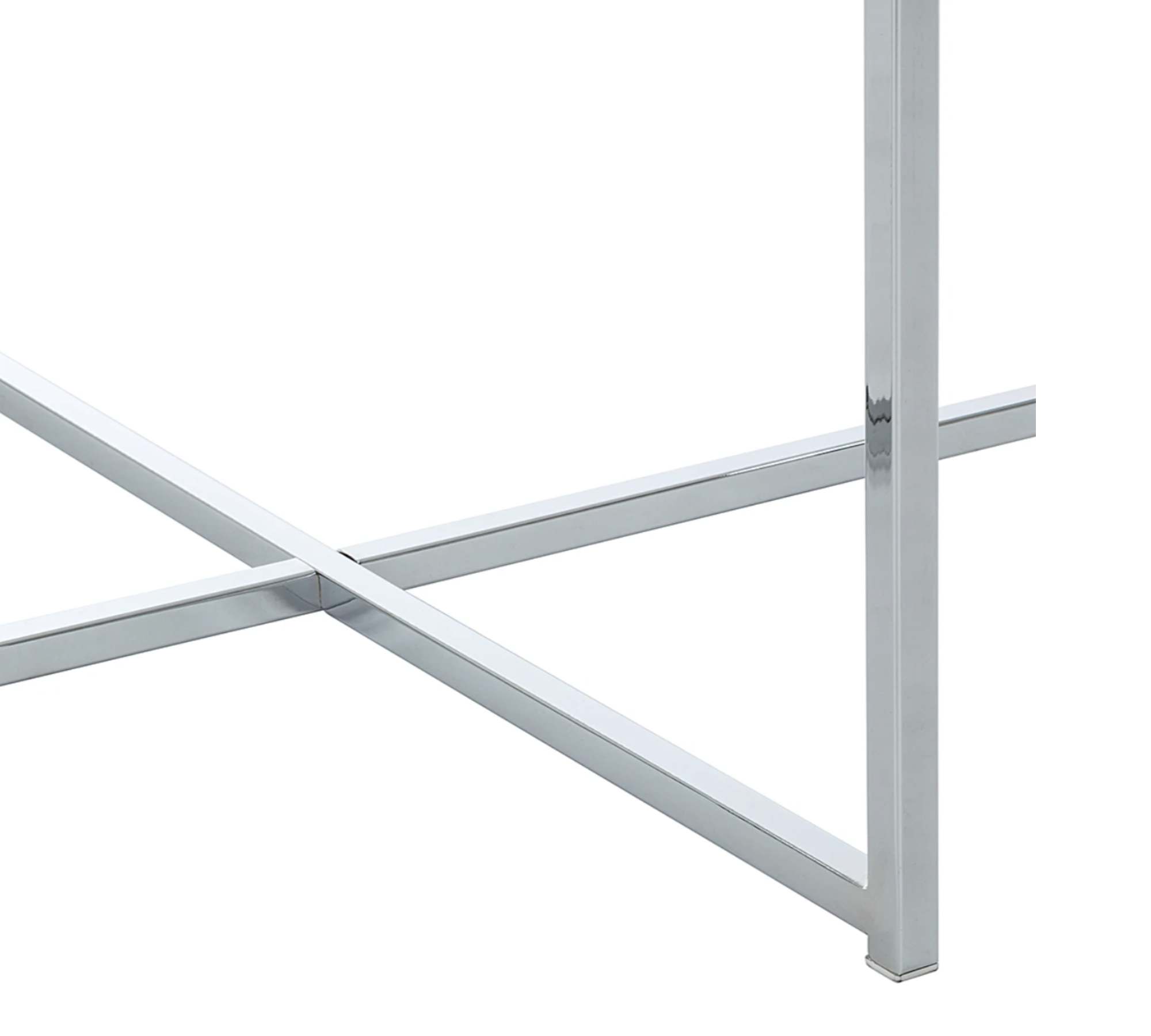 Beistelltisch Glas Metall Silber