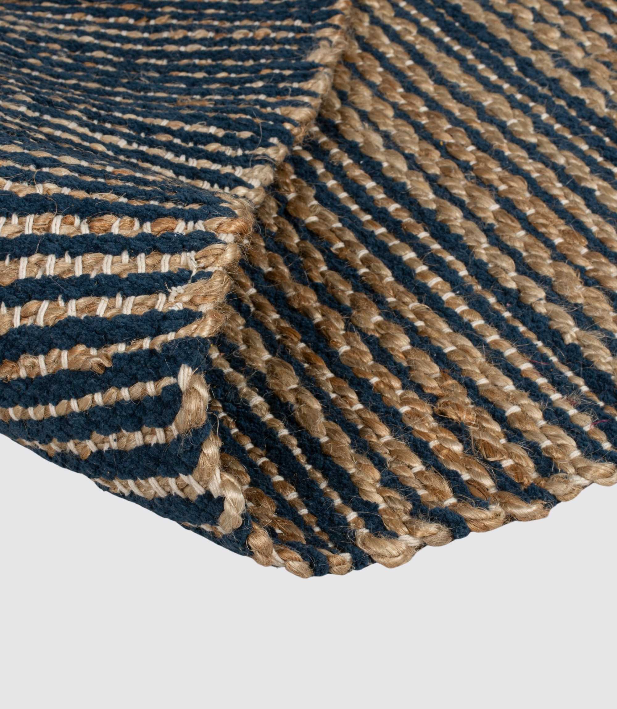 Jute-Chenille-Teppich Equinox Handgewebt Navy 160x230