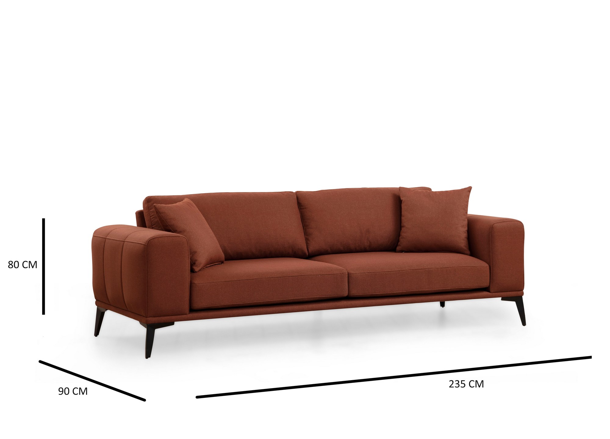 Kenzo 3-seater sofa red