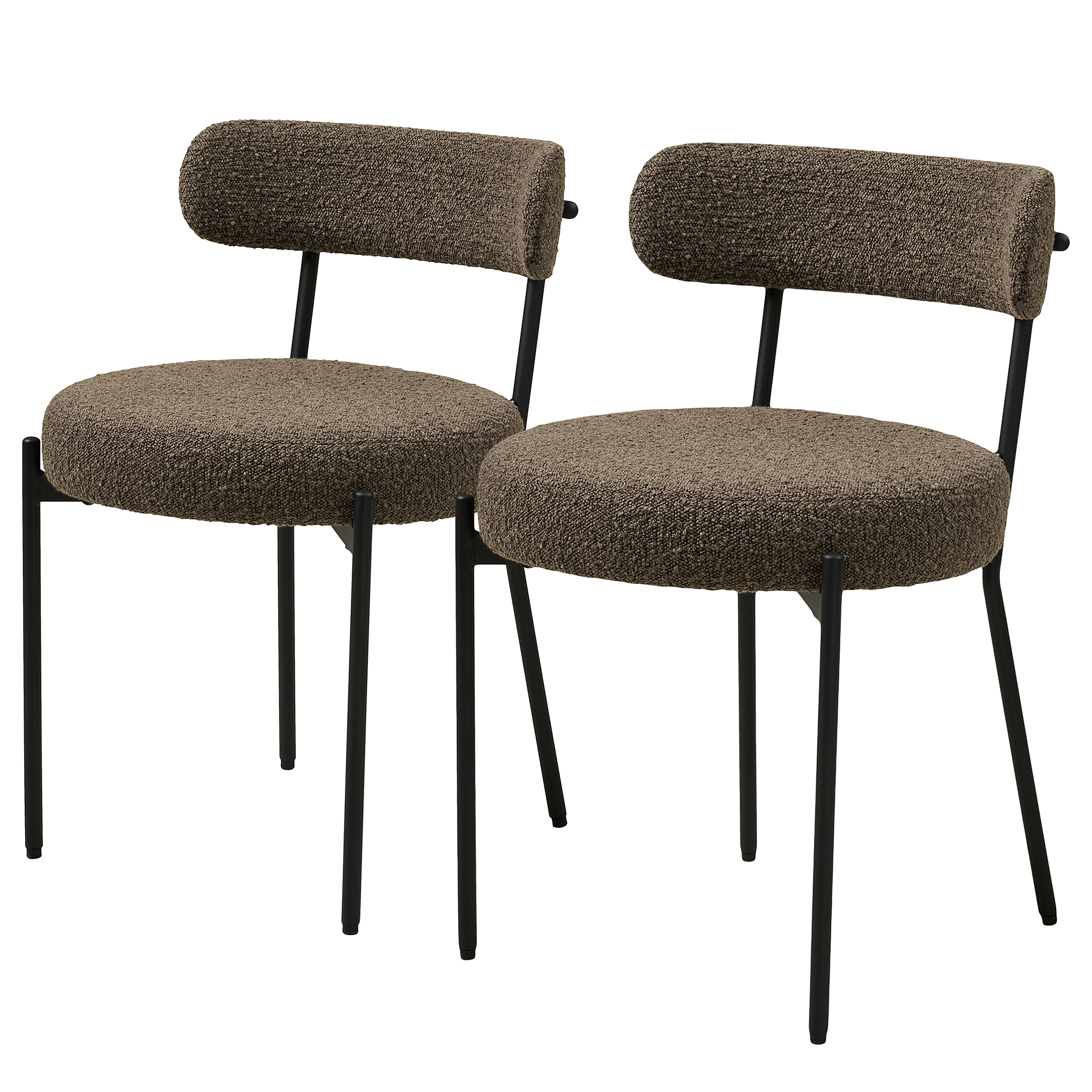 Dining chair Yenti set of 2 Bouclé