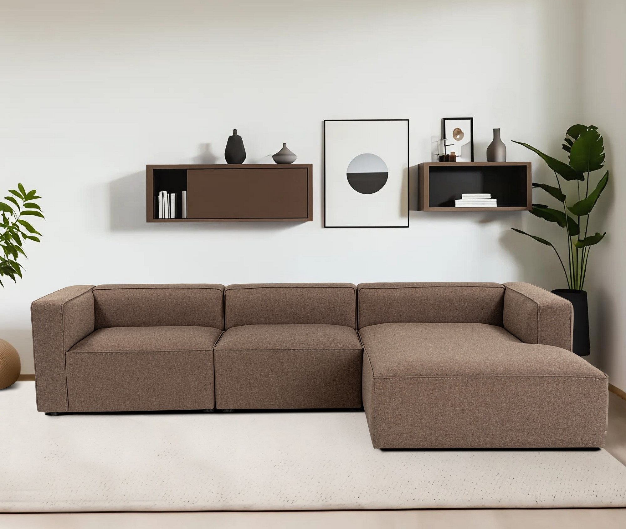 Mora Sofa Rechts Braun