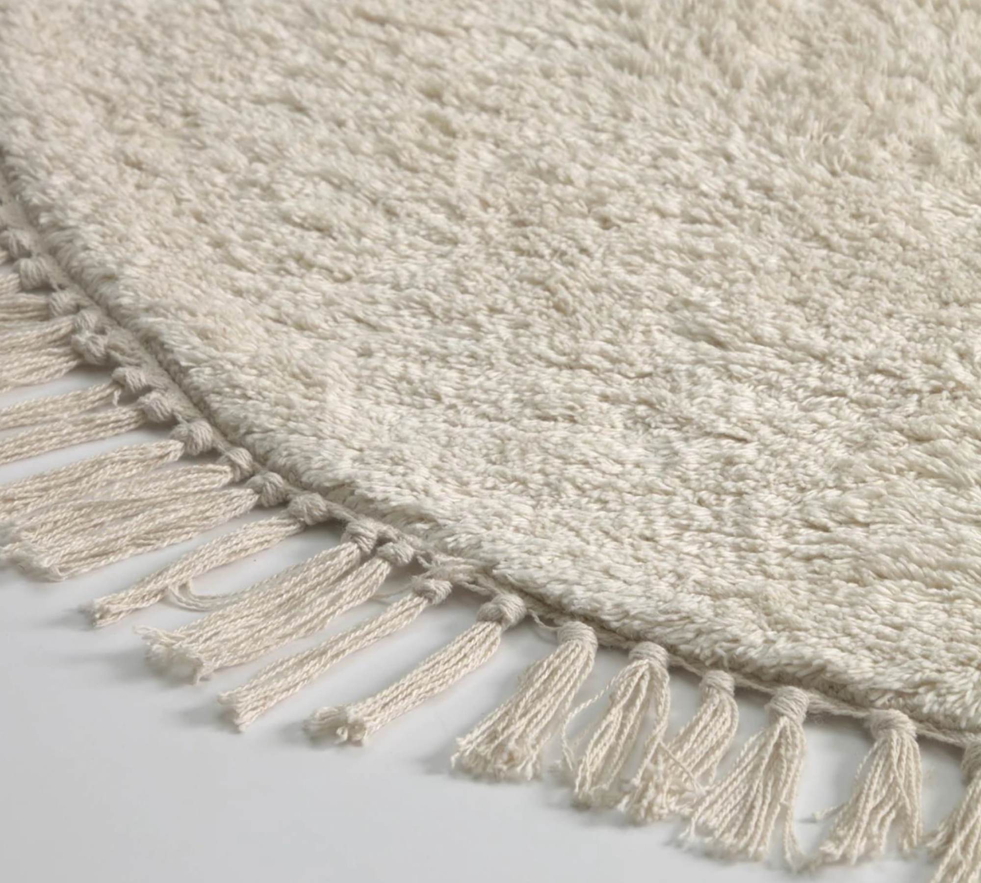 Teppich Kurzflor Baumwolle Beige