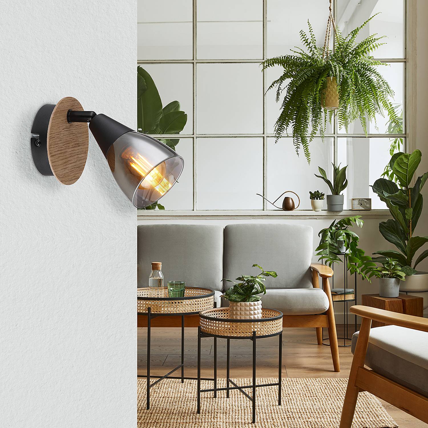 Mubby Wandleuchte Farbglas Eisen 1-flammig