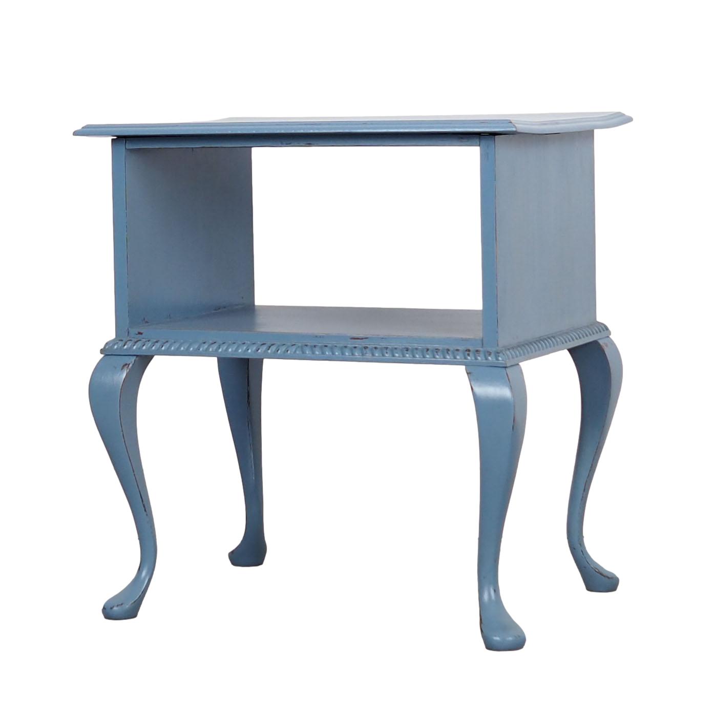 Tavolino vintage in rovere blu anni '60