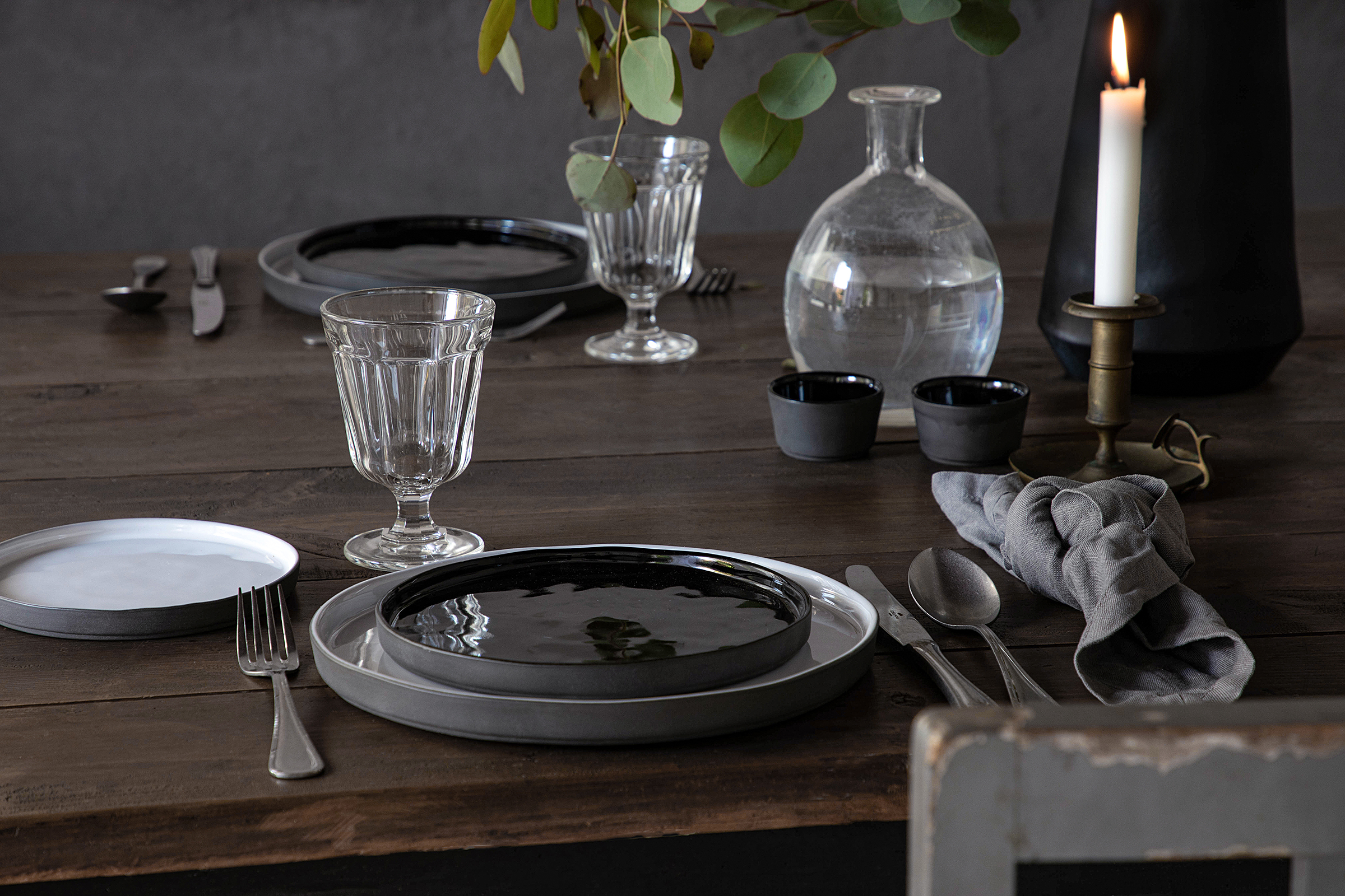 Lagoa Eco Typ B Kombiservice 5-Teilig Keramik Taupe Schwarz