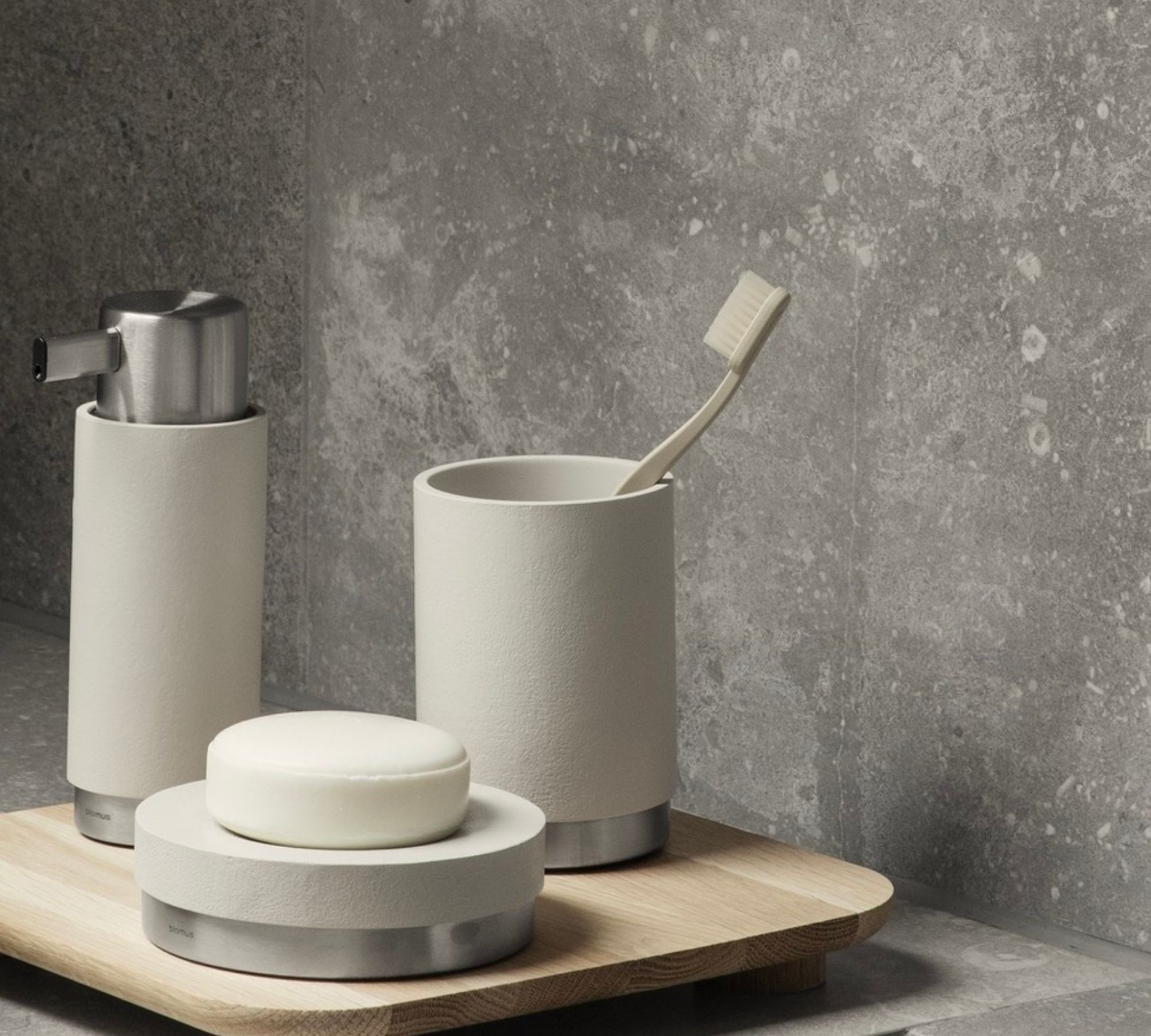 Ara Zahnputzbecher Edelstahl Matt Moon Gray Ø 9 cm