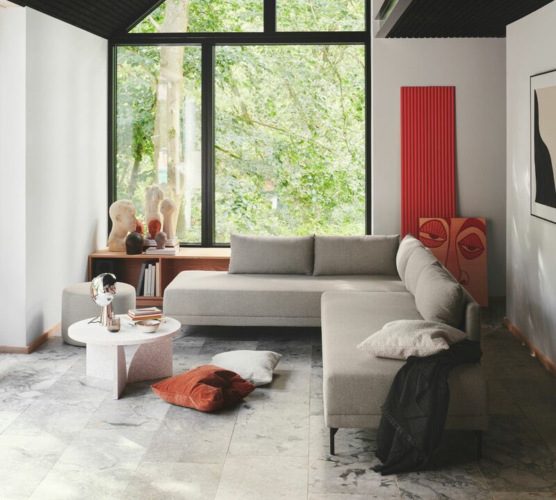 Vivica Sofa Bed Chaise Lounge Left Agnes Brown