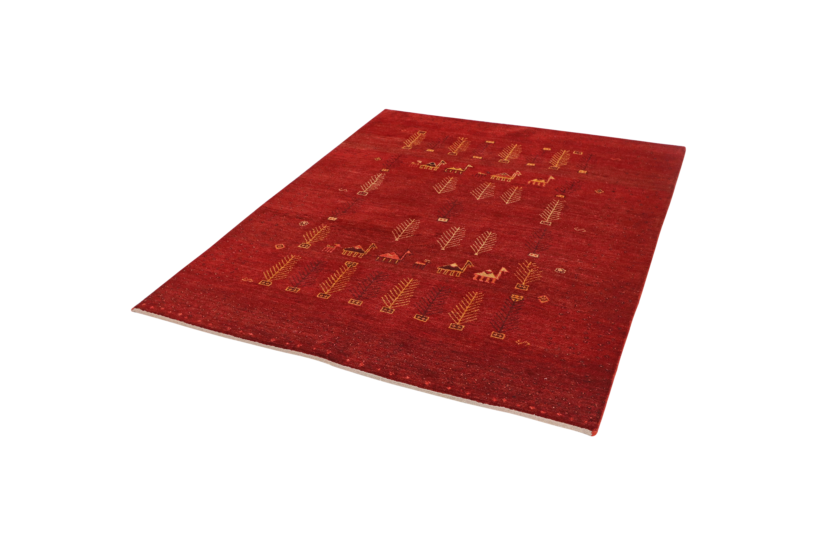 Rizbaf Gabbeh-Teppich Wolle Rot