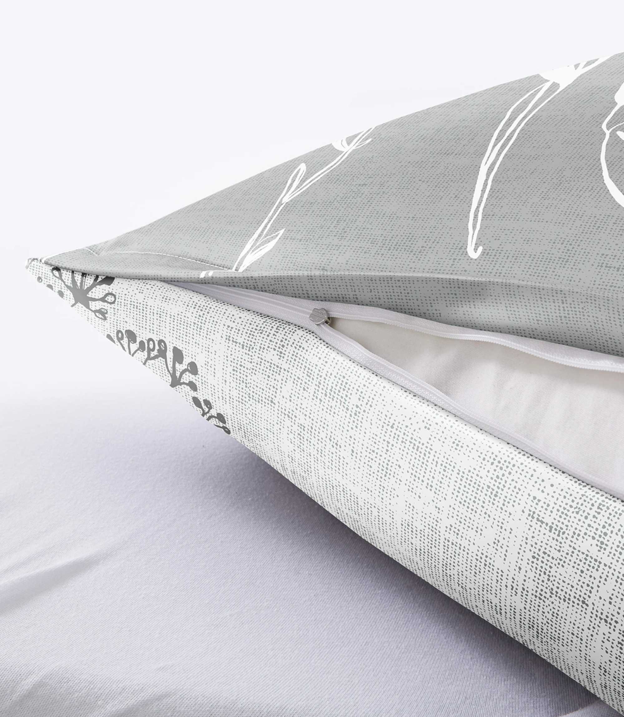 2-Tlg. Bettwäsche Set Mako-Satin Grau